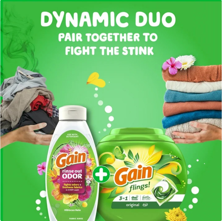 3 Pack Gain Fling Oxi Boost&Febreze Laundry Detergent Pac,Original Scent,60Ct Pk