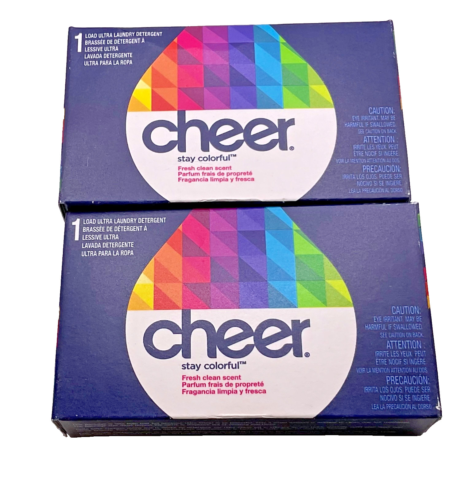 (2 pack) Cheer Stay Colorful Fresh Clean Scent Ultra Laundry Detergent, 1 Load
