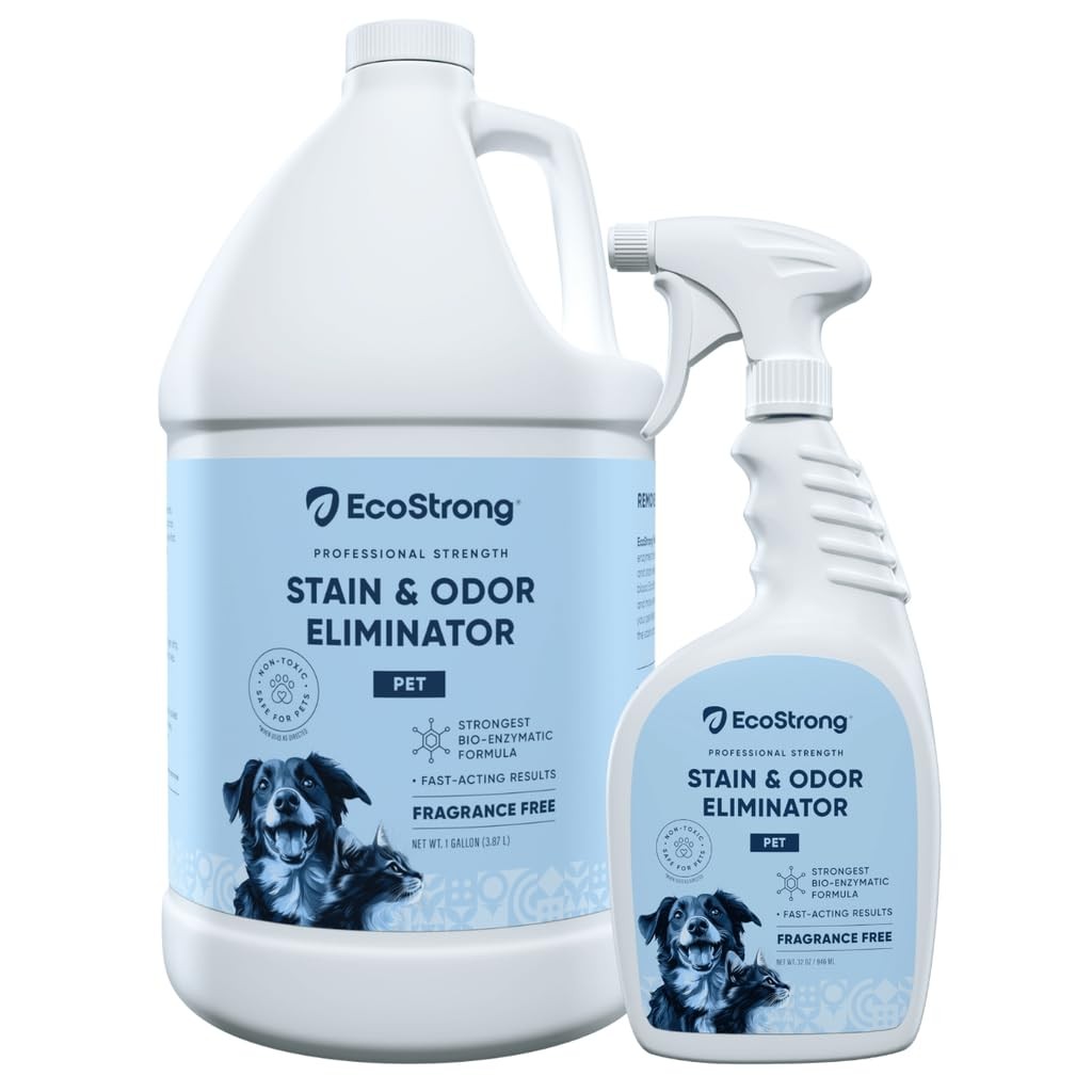 Eco Strong Pet Stain & Odor Remover – Cat Urine Enzyme Cleaner, Destroys Urine