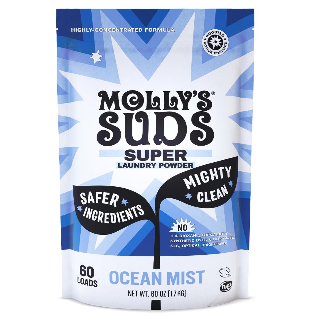 Molly’s Suds Super Powder Detergent | Extra Strength Laundry Soap, Stain Figh…