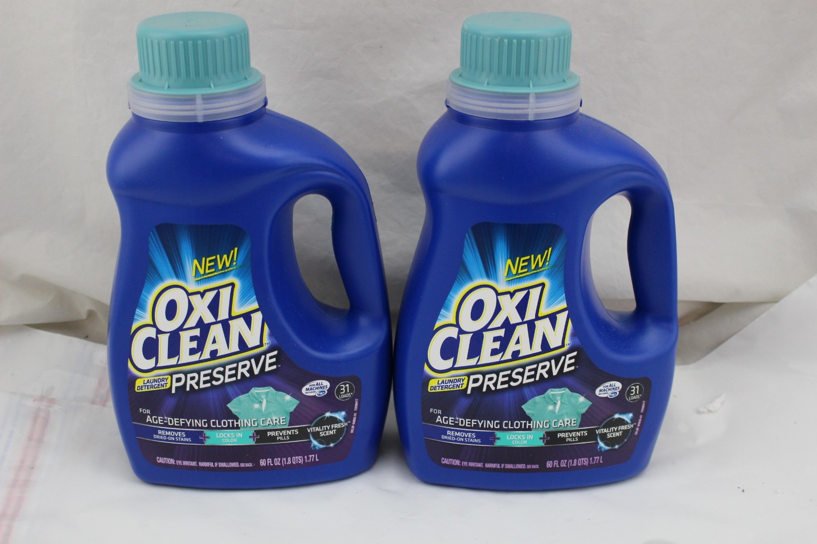 New OxiClean Oxi Clean Preserve Liquid Laundry Detergent 60 oz 31 Loads Lot of 2