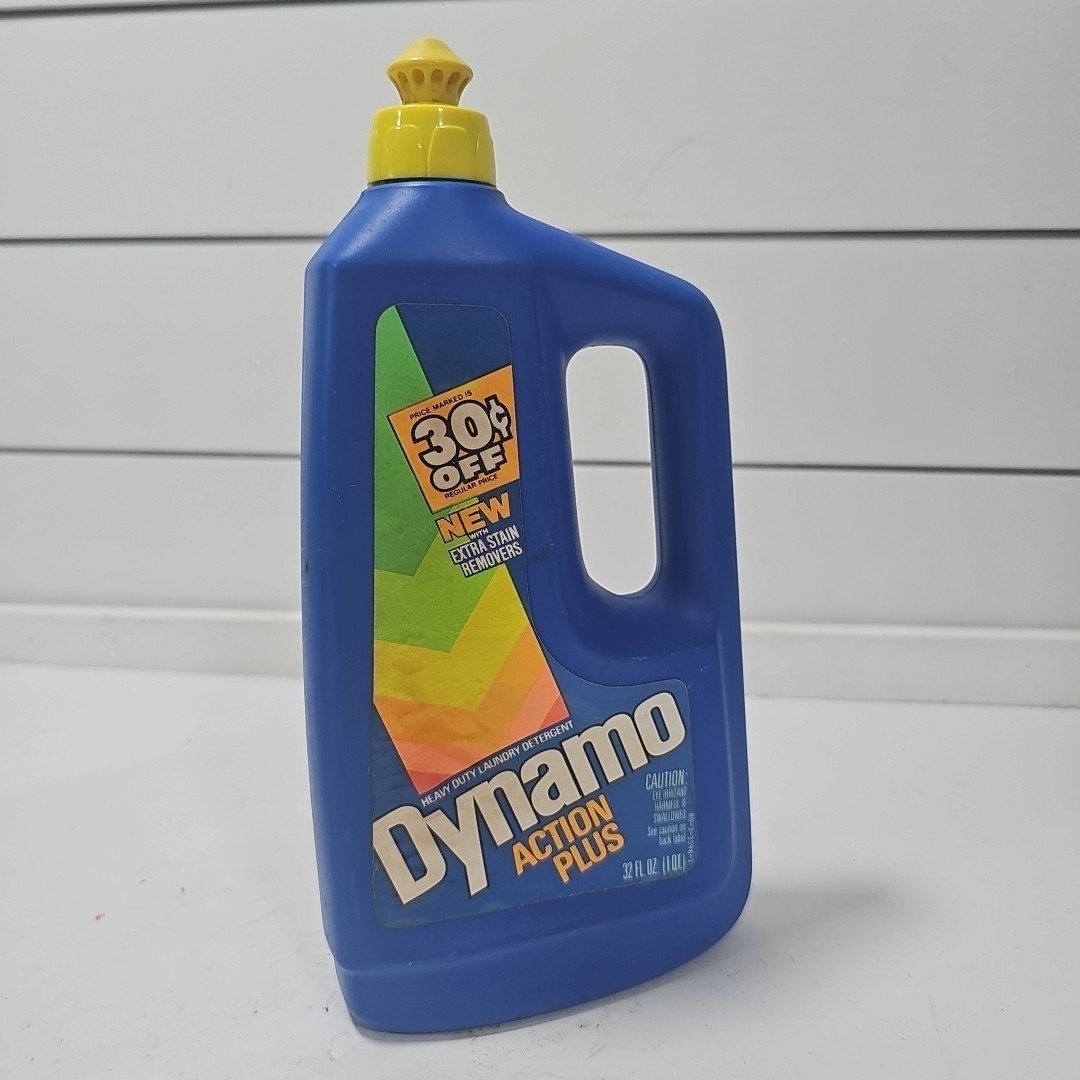 Vintage Dynamo Action Plus Heavy Duty Laundry Detergent NOS 32 OZ. TV Movie Prop