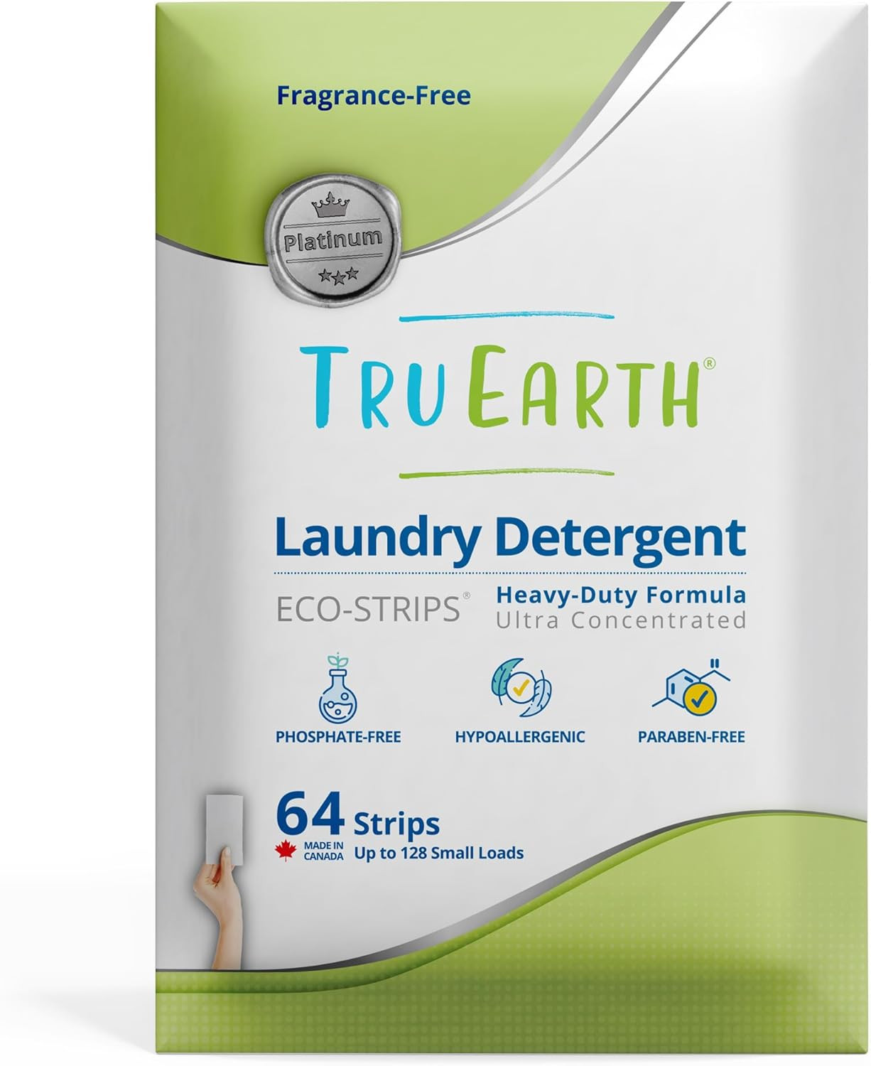 Platinum – Heavy Duty Laundry Detergent Sheets – up to 128 Loads (64 Count), Fra