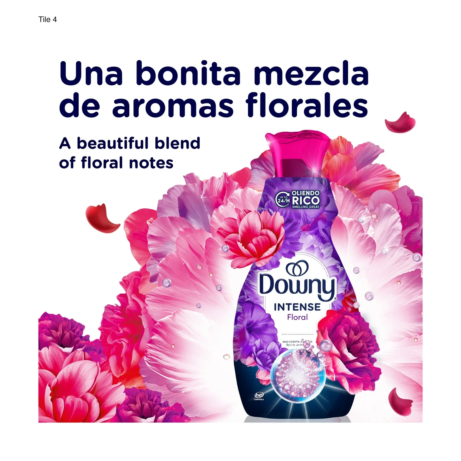 Downy Intense Liquid Fabric Softener and Conditioner, Floral Scent, 24 fl oz, 32
