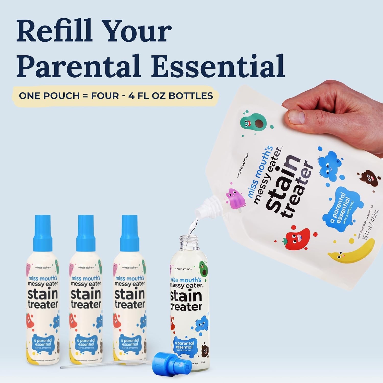Messy Eater Stain Treater 16oz Refill – Fast, Safe & Effective for Baby Clothes