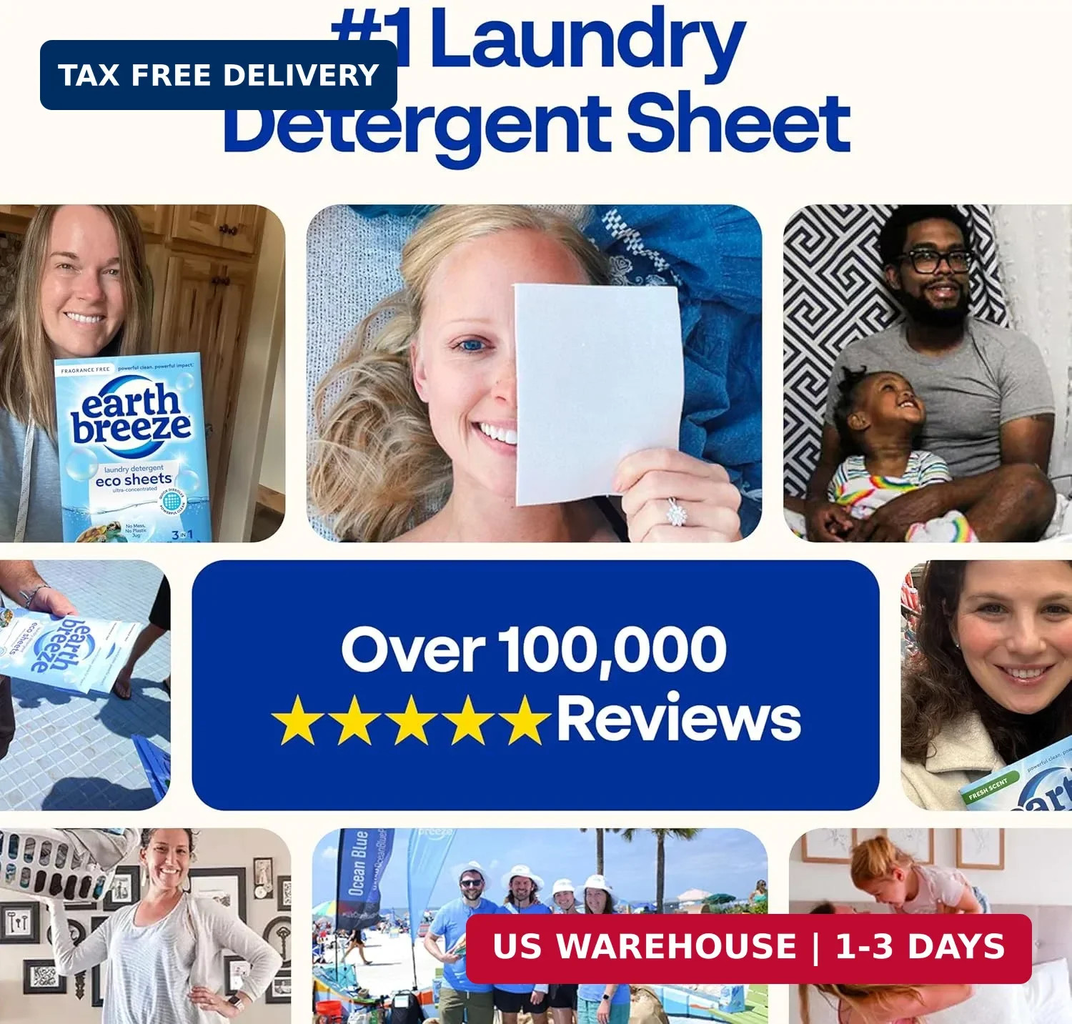 Earth Breeze Laundry Detergent Sheets-Fragrance Free-No Plastic Jug (60 Loads)