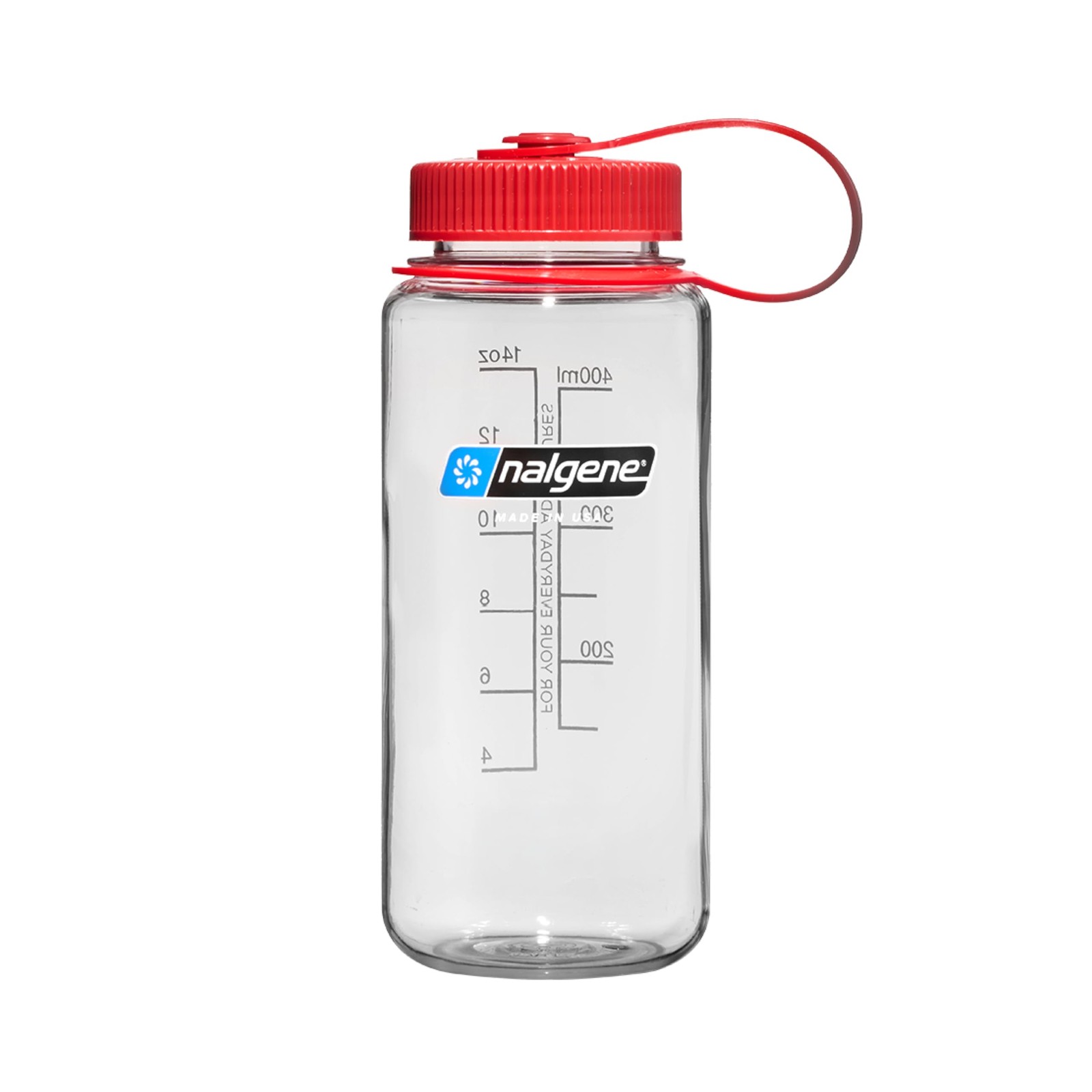 Nalgene 16 oz Wide Mouth Water Bottle | Slim Cup Holder 16 Ounces, Clear