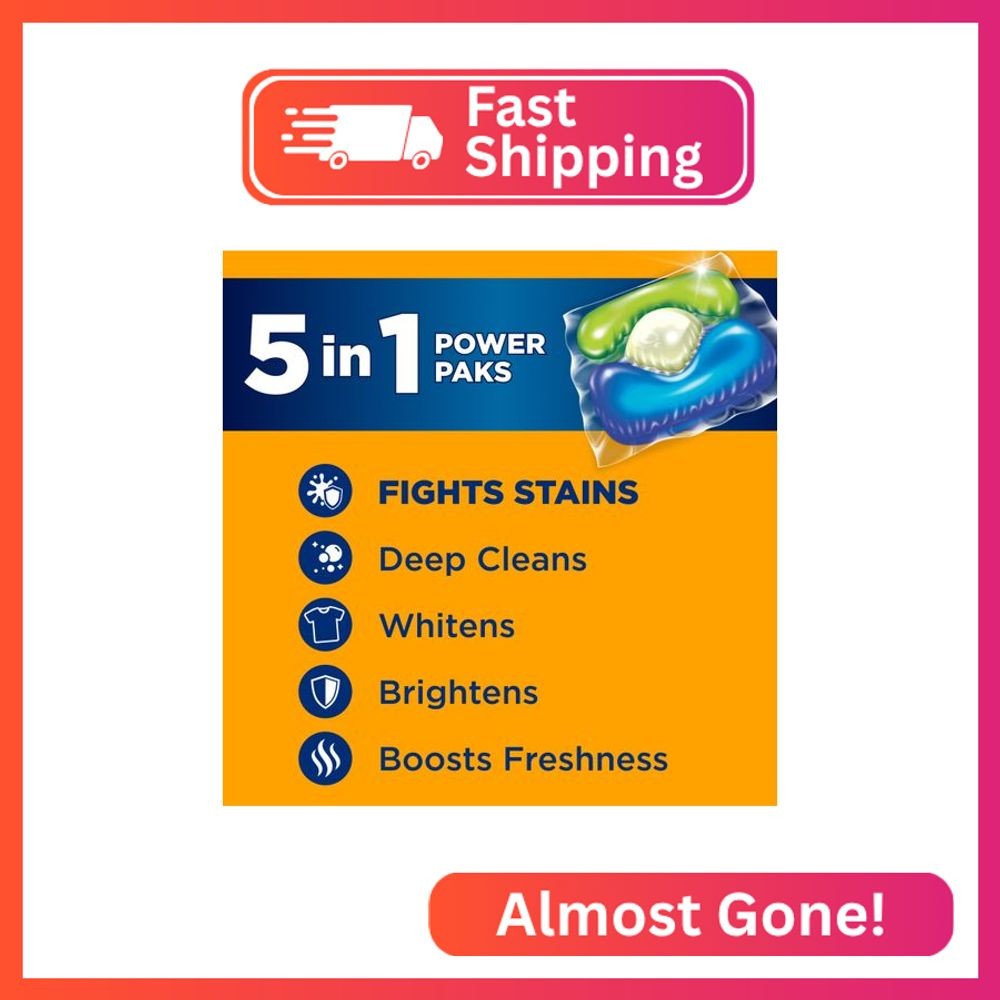 Arm & Hammer Plus OxiClean 5-in-1 Laundry Detergent Power Paks, 42 Count (Packag