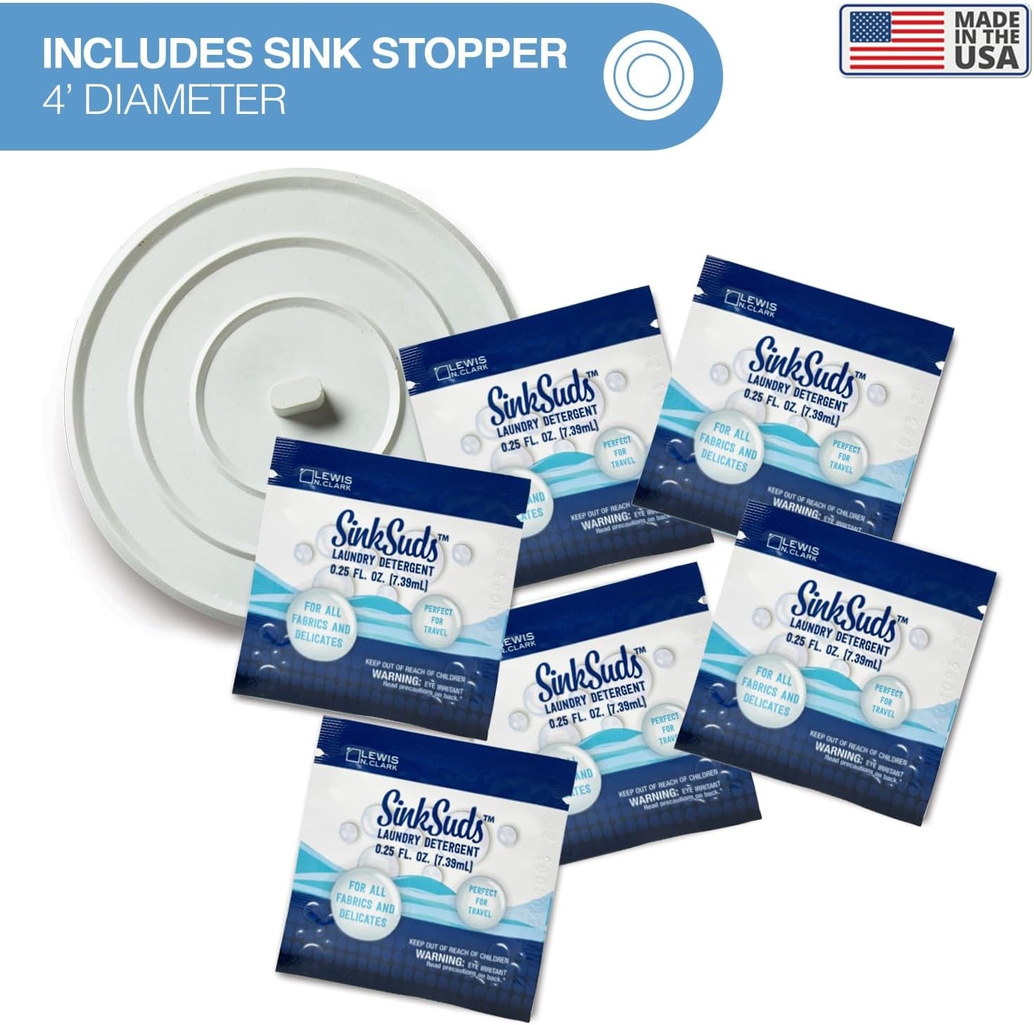 SinkSuds Laundry Detergent Travel Size Liquid Soap TSA Compliant Safe for All