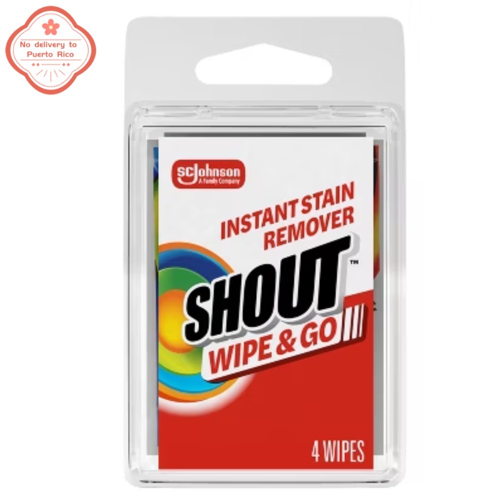 Shout Wipe & Go Stain Wipes 4ct, Travel-Size