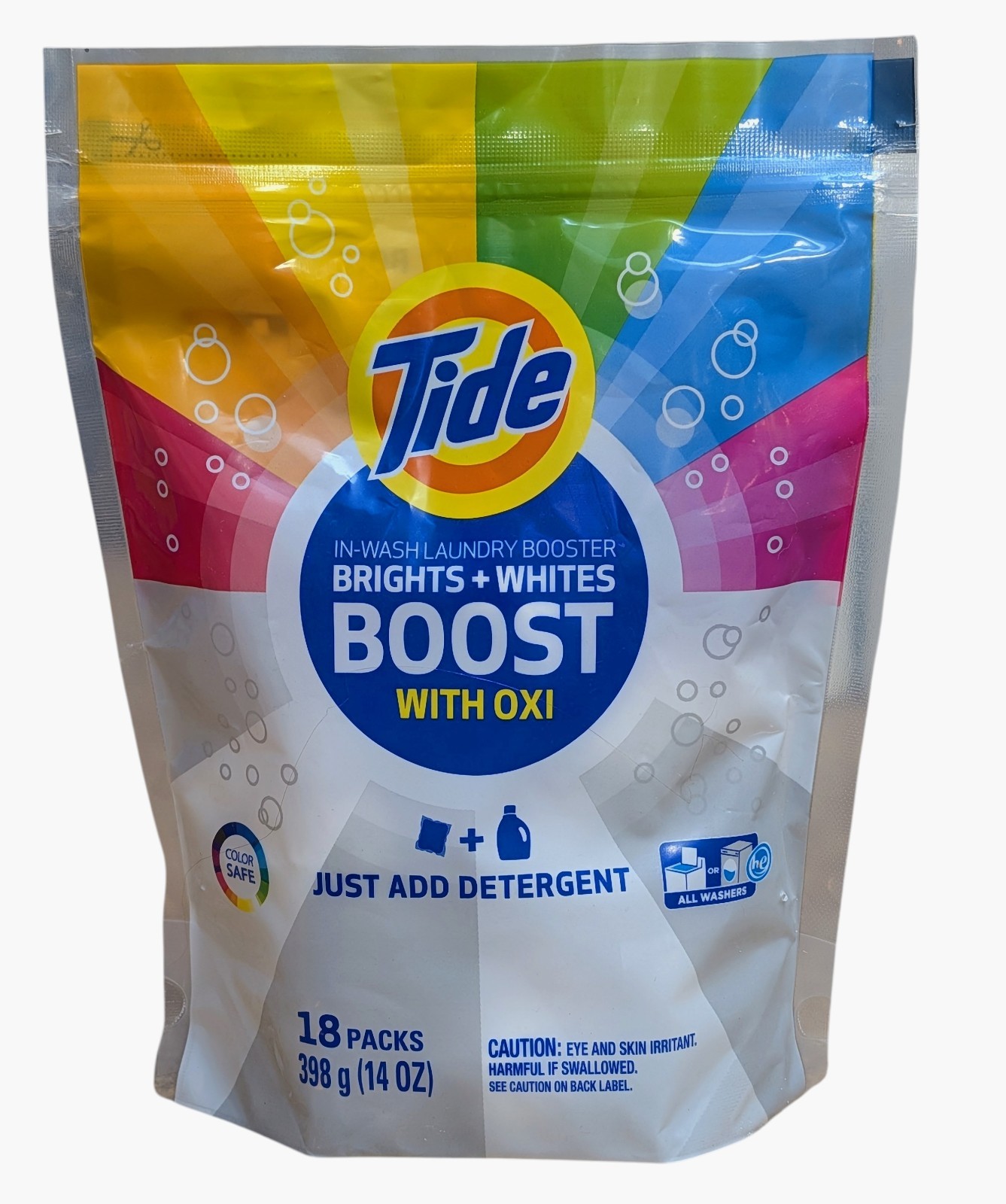 Tide In-Wash Laundry Booster BRIGHTS & WHITES BOOST With Oxi – 18 Packs