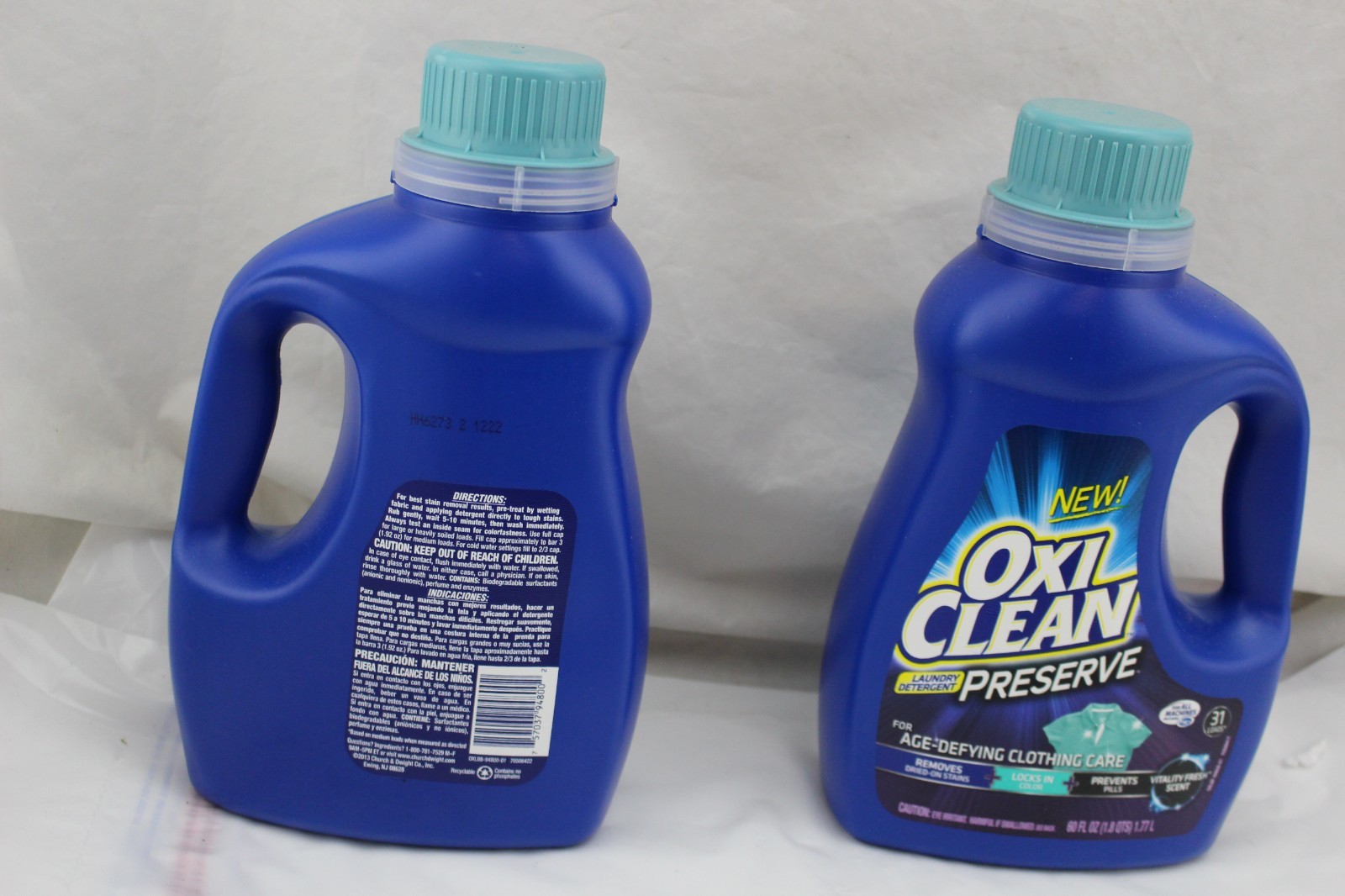 New OxiClean Oxi Clean Preserve Liquid Laundry Detergent 60 oz 31 Loads Lot of 2