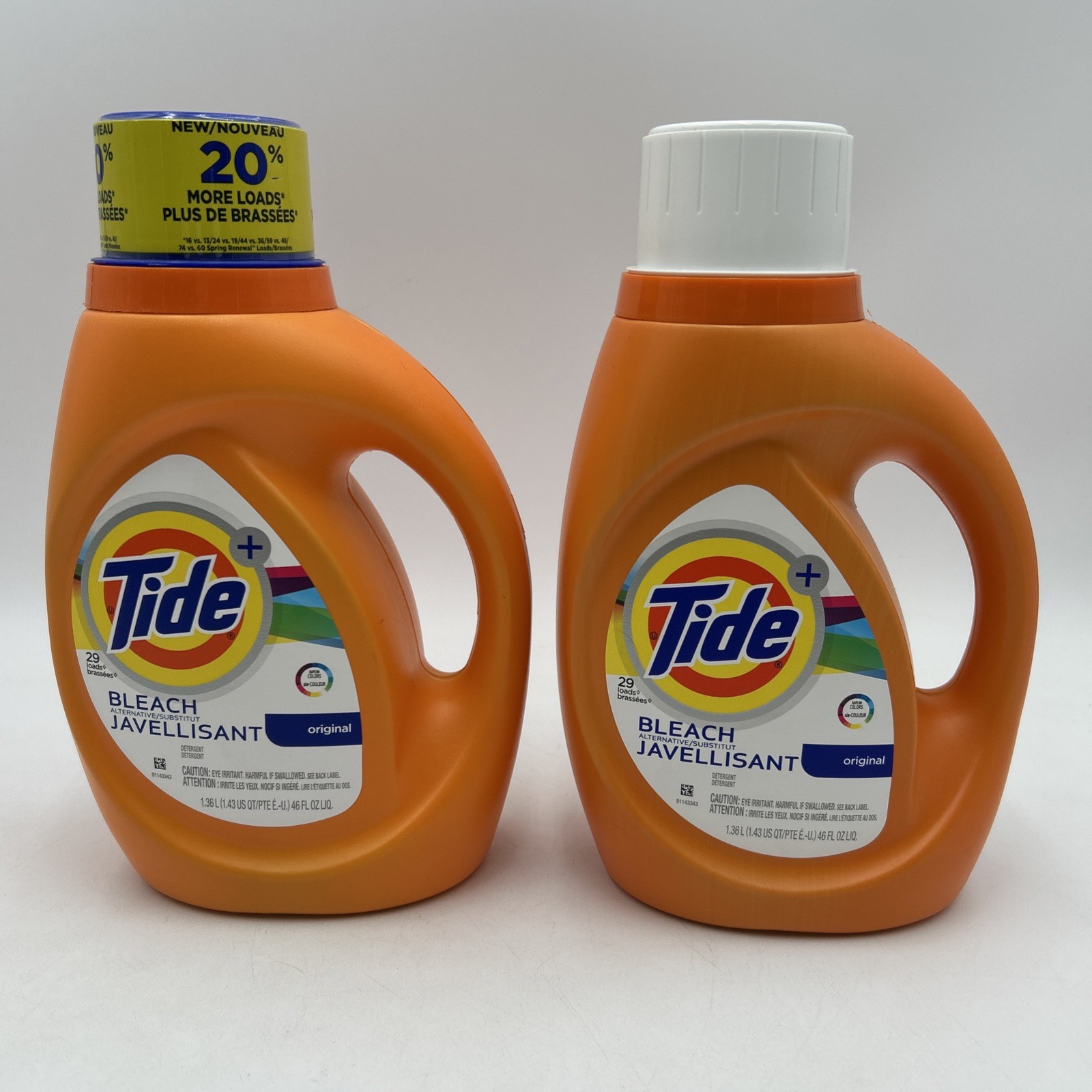 Tide Plus Bleach Alternative Laundry Detergent Original – 46 Fl Oz Lot Of 2