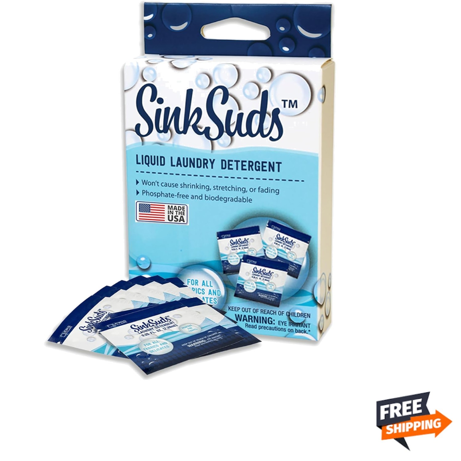 Travel Laundry Detergent Liquid Soap Pack TSA Compliant Biodegradable