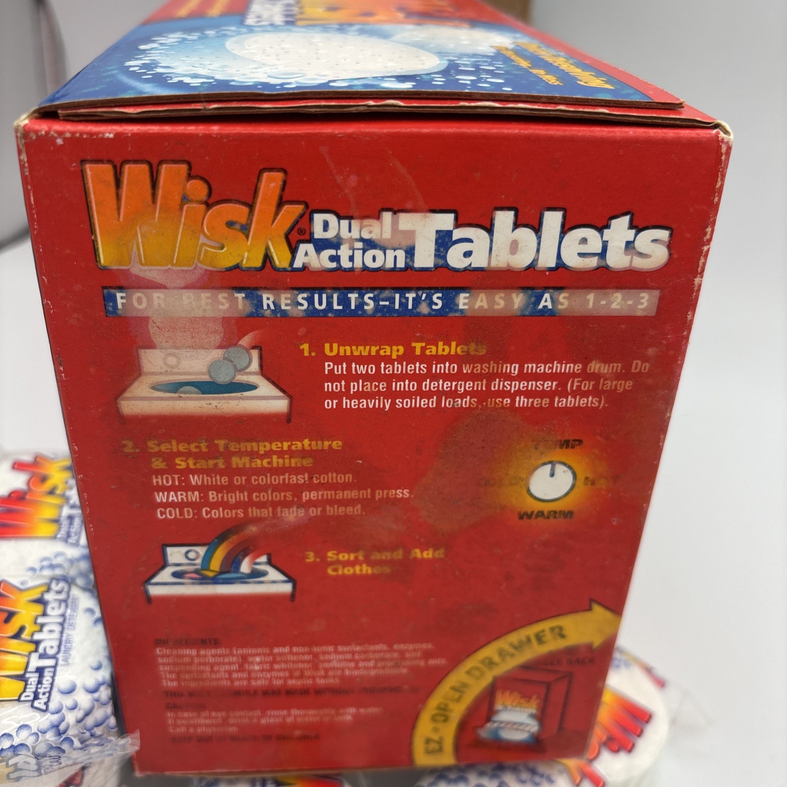 Wisk Laundry Detergent Dual Action Tablets Discontinued 14 Tablets 7 Pack NO BOX