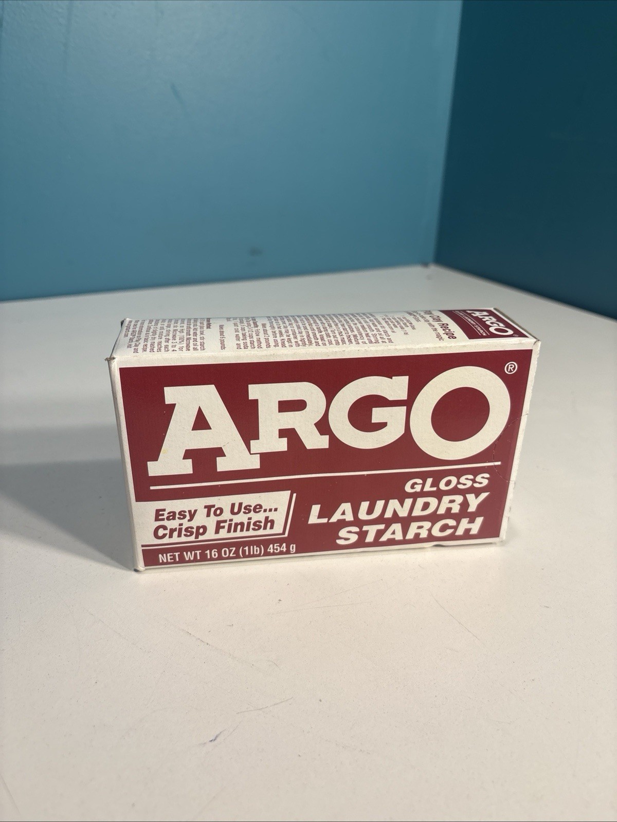 (1) ARGO Gloss Laundry Starch Red 16oz Box