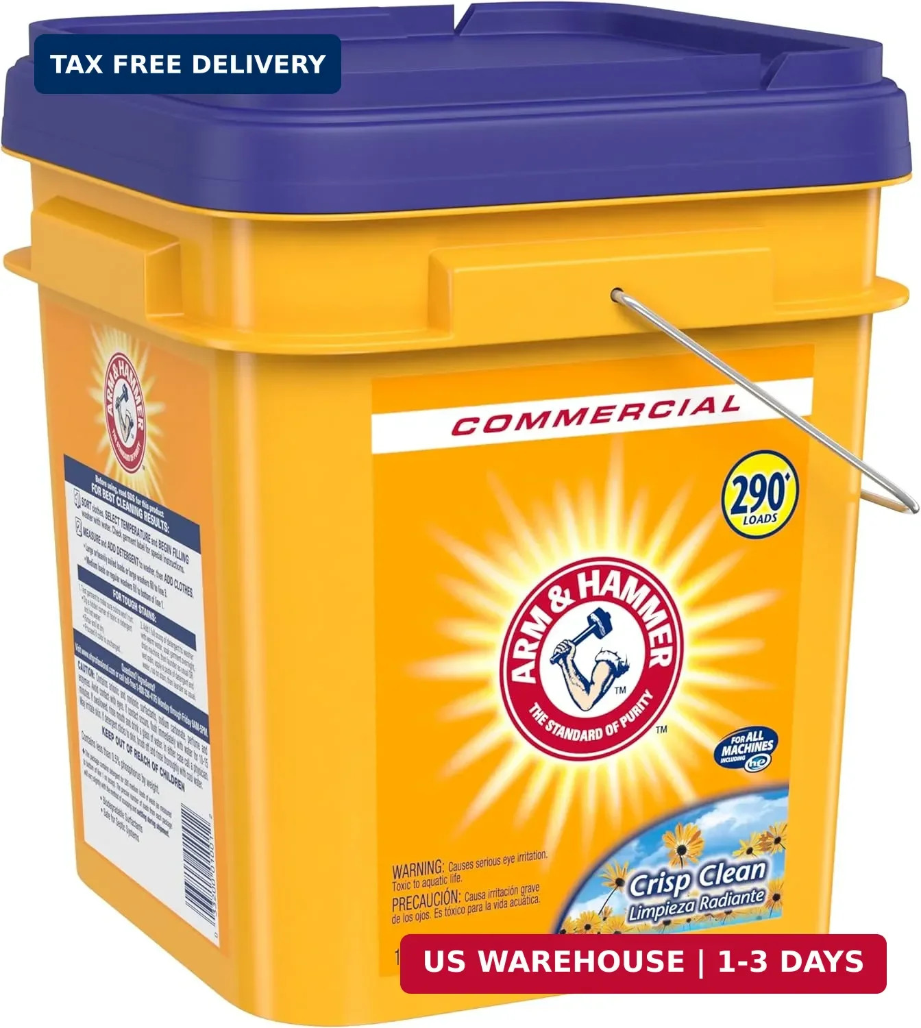 Arm & Hammer, Professional Powder Laundry Detergent, Crisp Clean, 18lb Pail (Pac