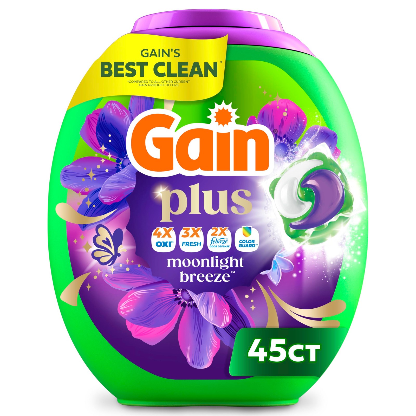 Gain Plus Flings Liquid Laundry Detergent Pods, Gain’s Best Clean, All-In-One Pa
