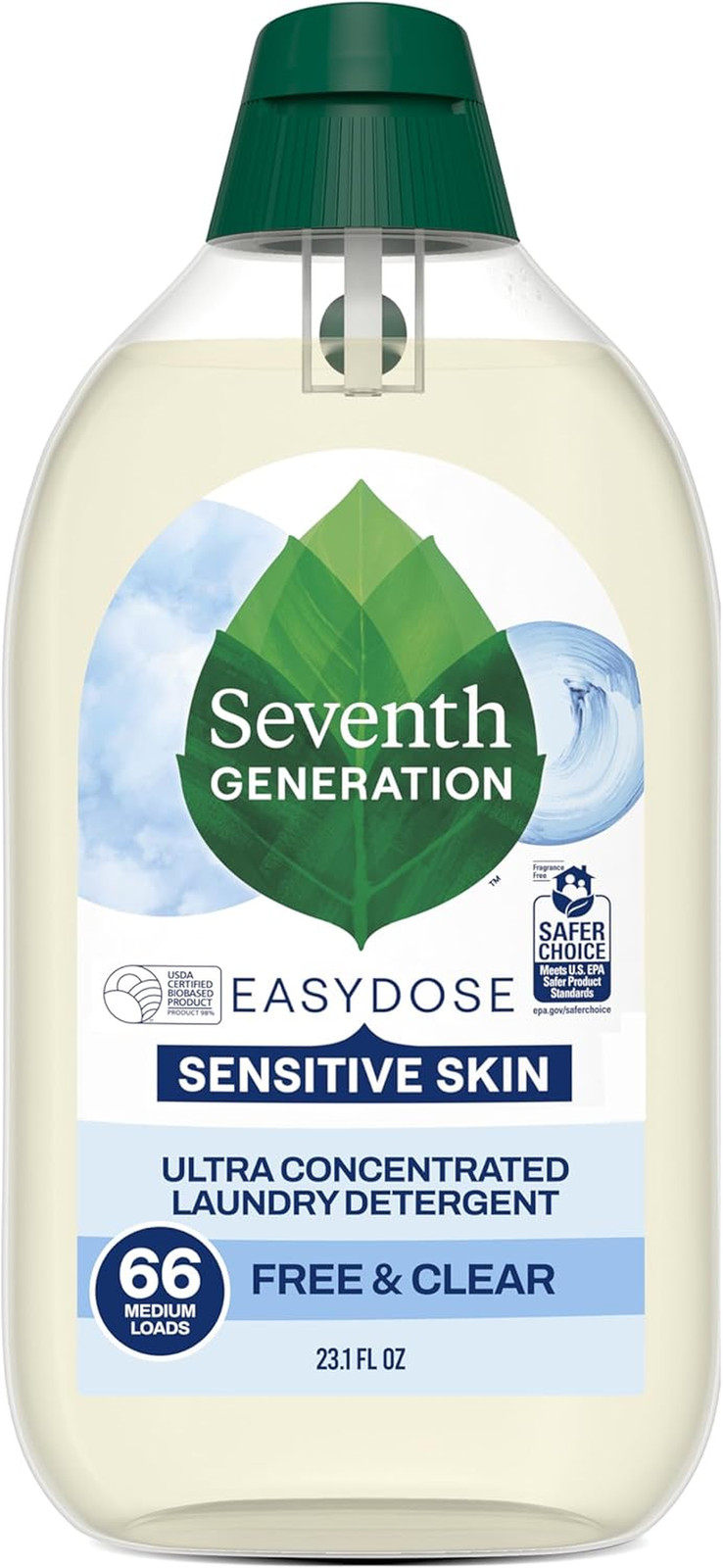 Seventh Generation EasyDose Laundry Detergent, Ultra Concentrated: 66 Loads, Fre
