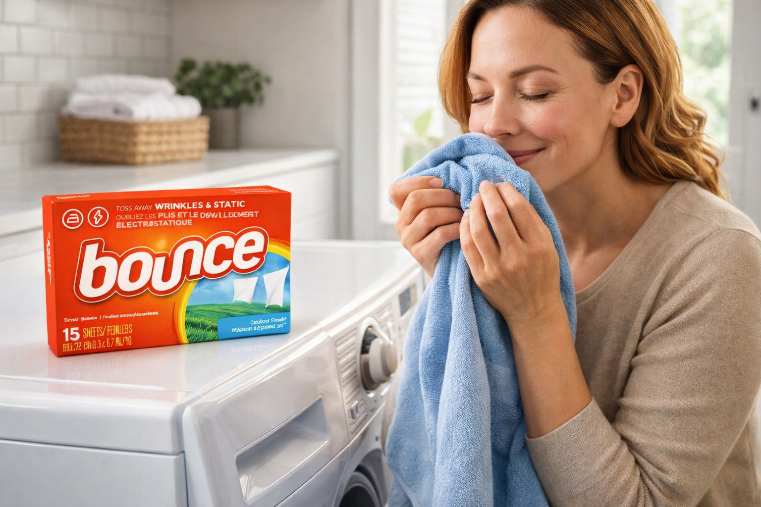 Bounce Fabric Softener Dryer Sheets Outdoor Fresh (5 Pack, 75 Total Sheets)