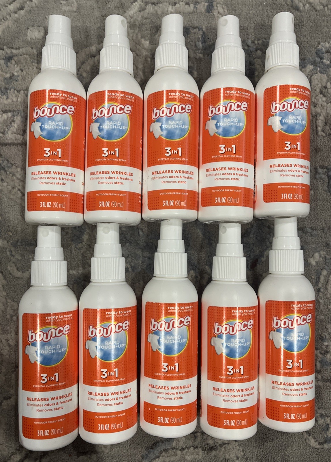 Bounce 3 in 1 Anti Static & Instant Wrinkle Release, Odor 3 Fl Oz – 10 Pack