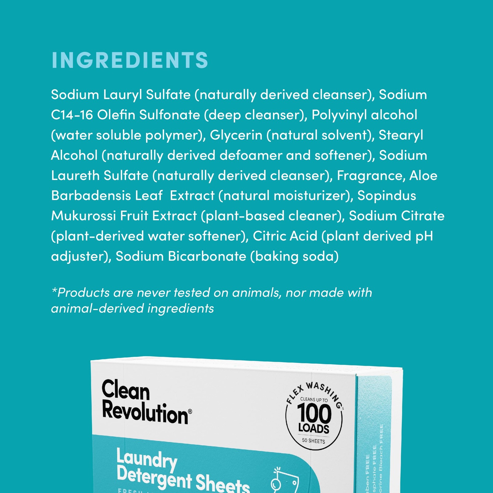 50 PCS Laundry Detergent Sheets 100 Loads Fresh Linen Septic Safe Travel