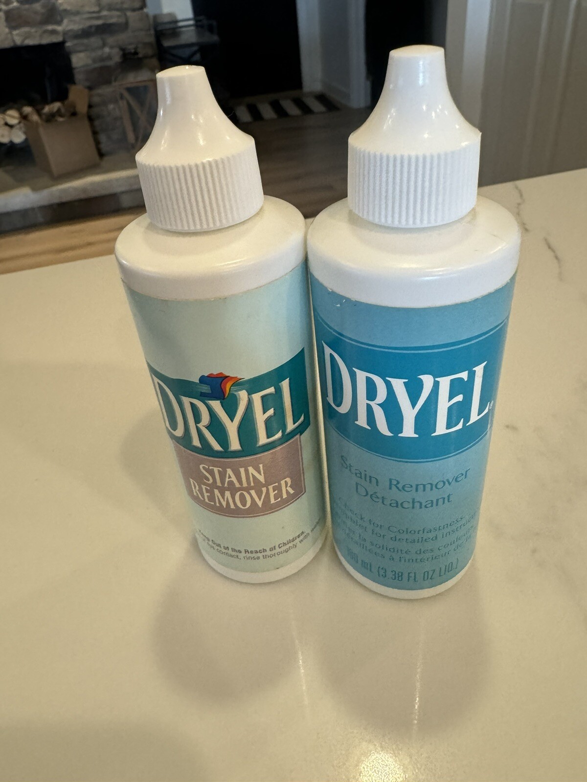 Vintage Dryel Stain Remover 2 Bottle 3.38 Fluid Ounce Liquid .