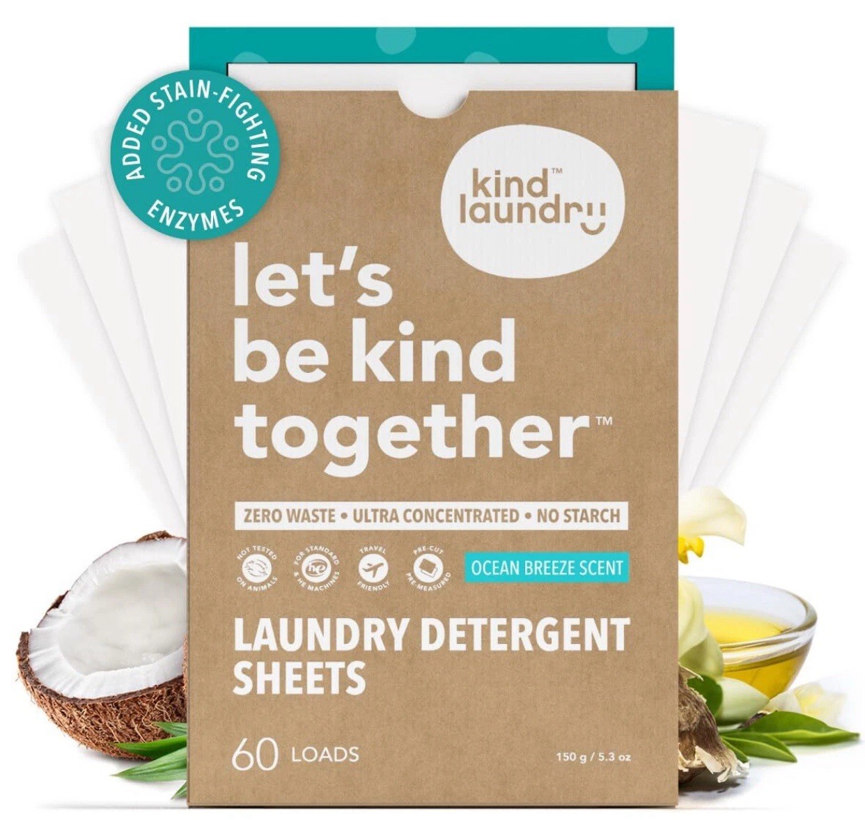 Detergent Sheets with Powerful Stain-Fighting Enzymes – Biodegradable Plant P…
