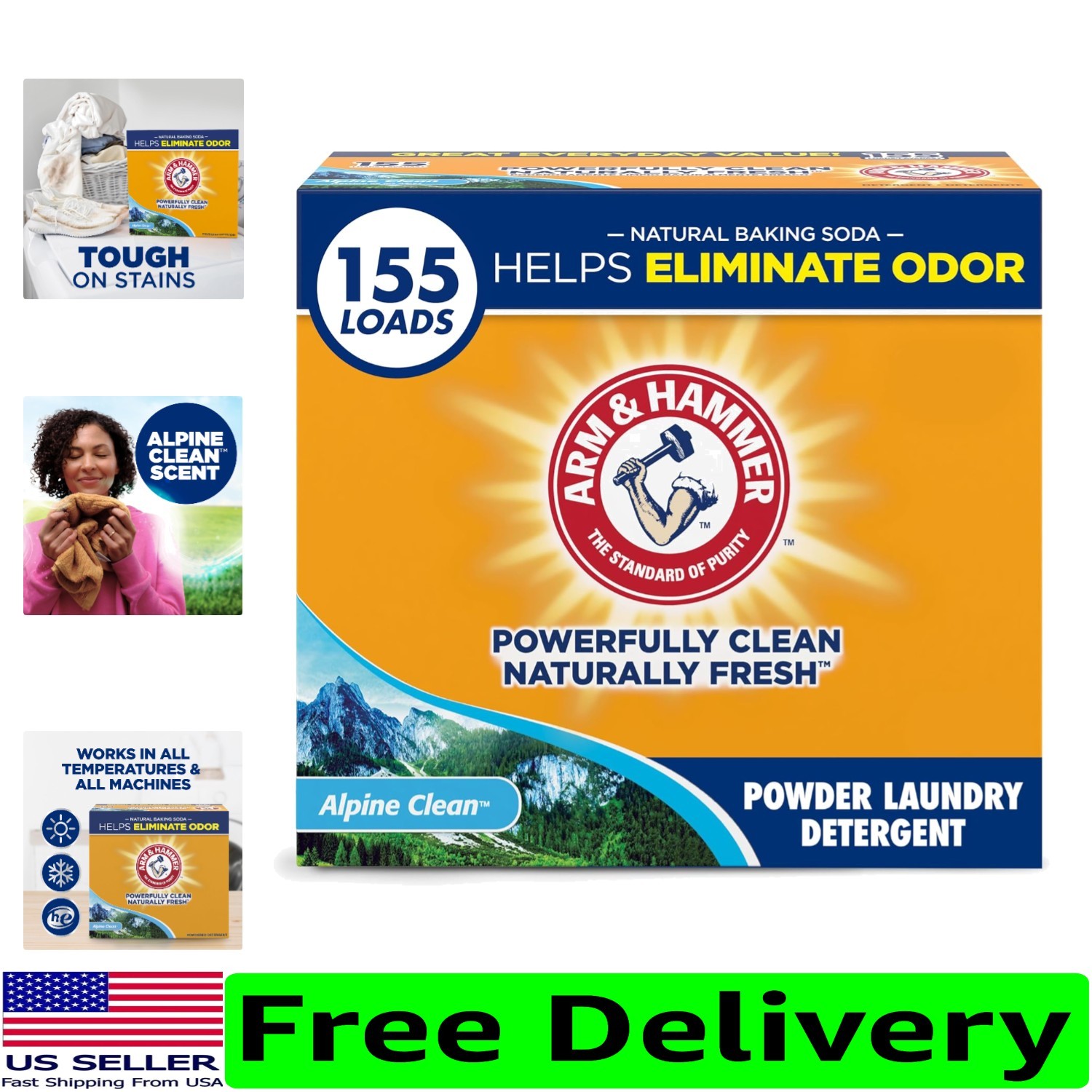Powerful Stain Fighter Powder Laundry Detergent, 153 oz – Alpine Fresh Scent
