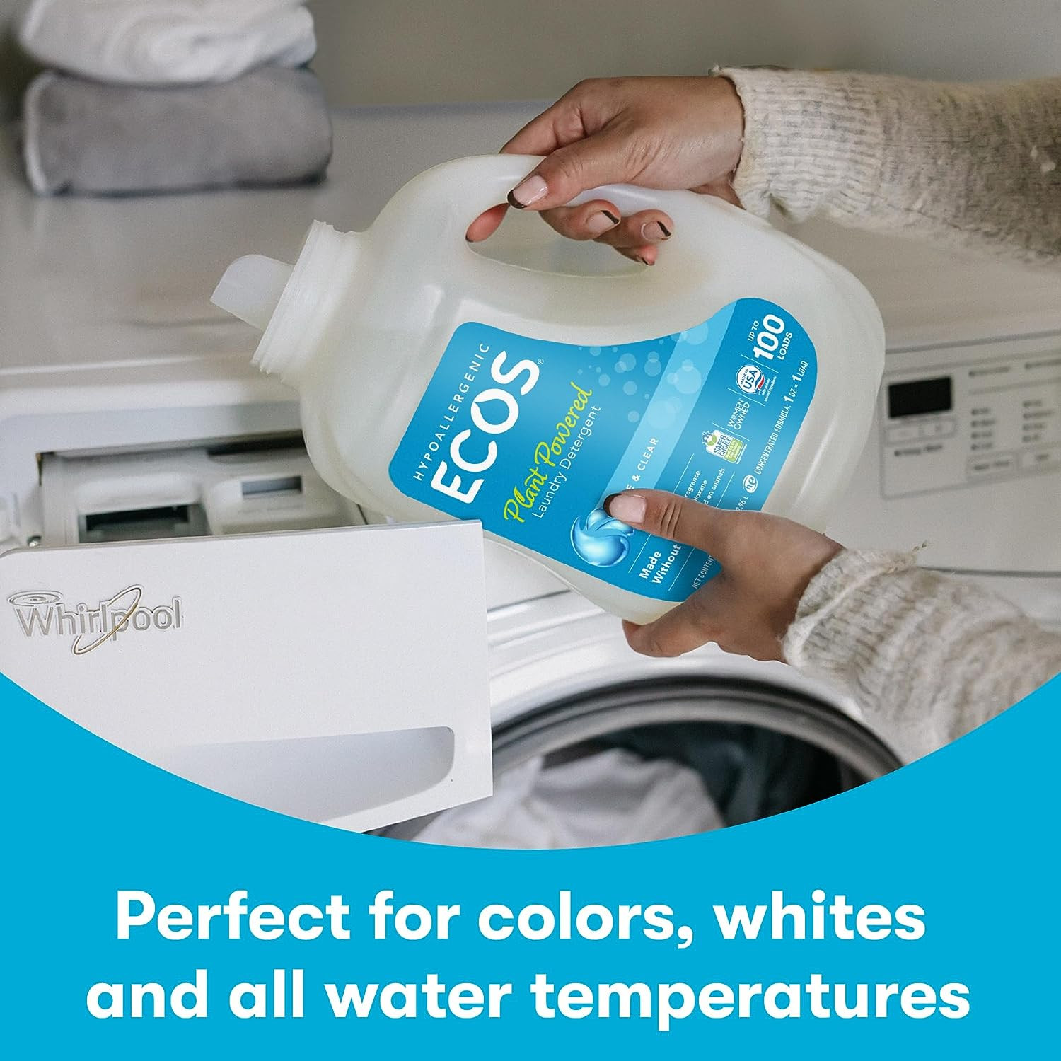 ECOS Laundry Detergent Liquid, 200 Loads – Dermatologist Tested Laundry Soap – H
