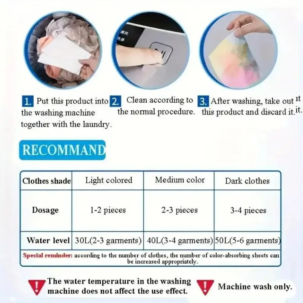 Color Catcher Sheets anti Color Run Laundry Sheets Strong Absorption Honeycomb D