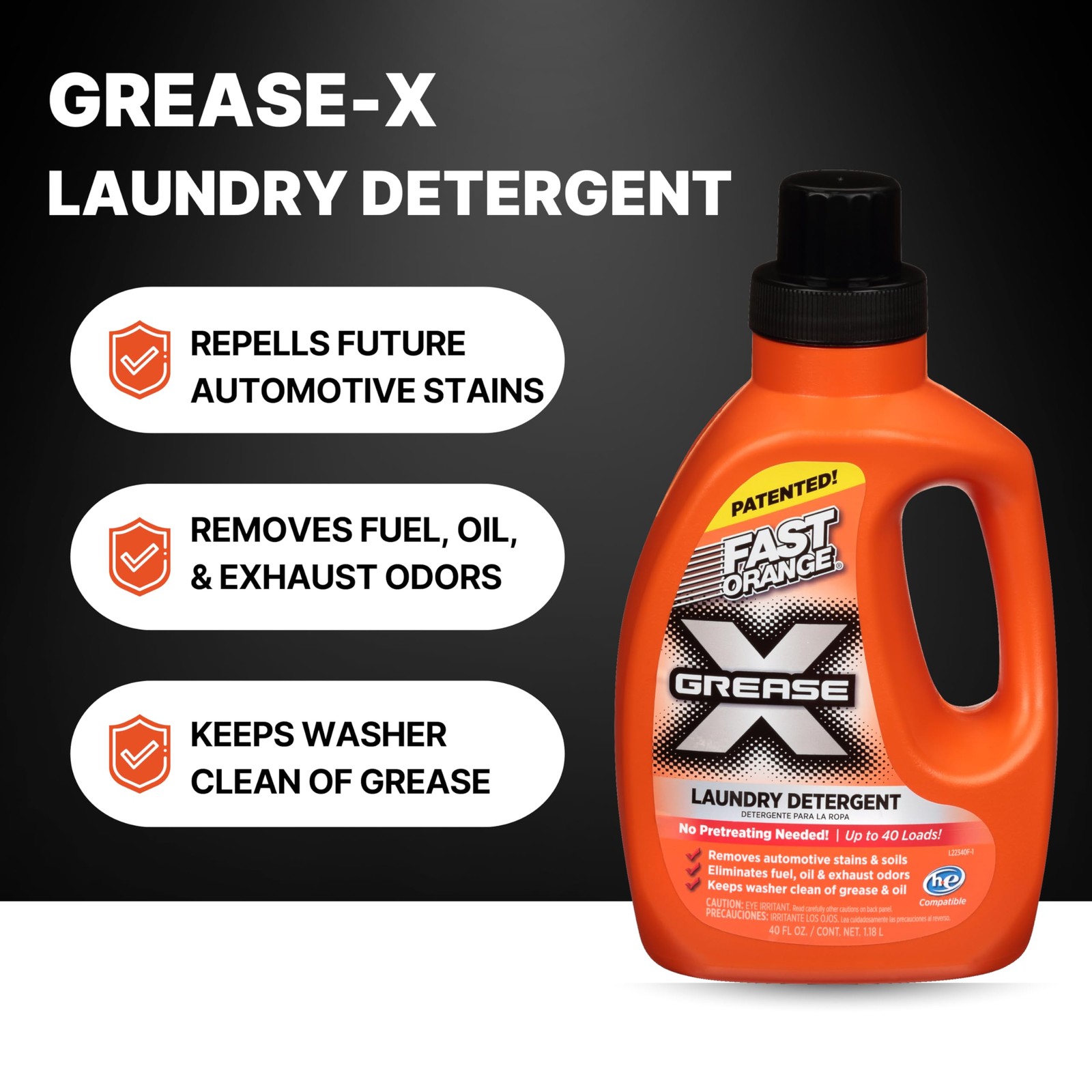 Heavy Duty Automotive Laundry Detergent 40 Fl Oz Grease Oil Odor Remover