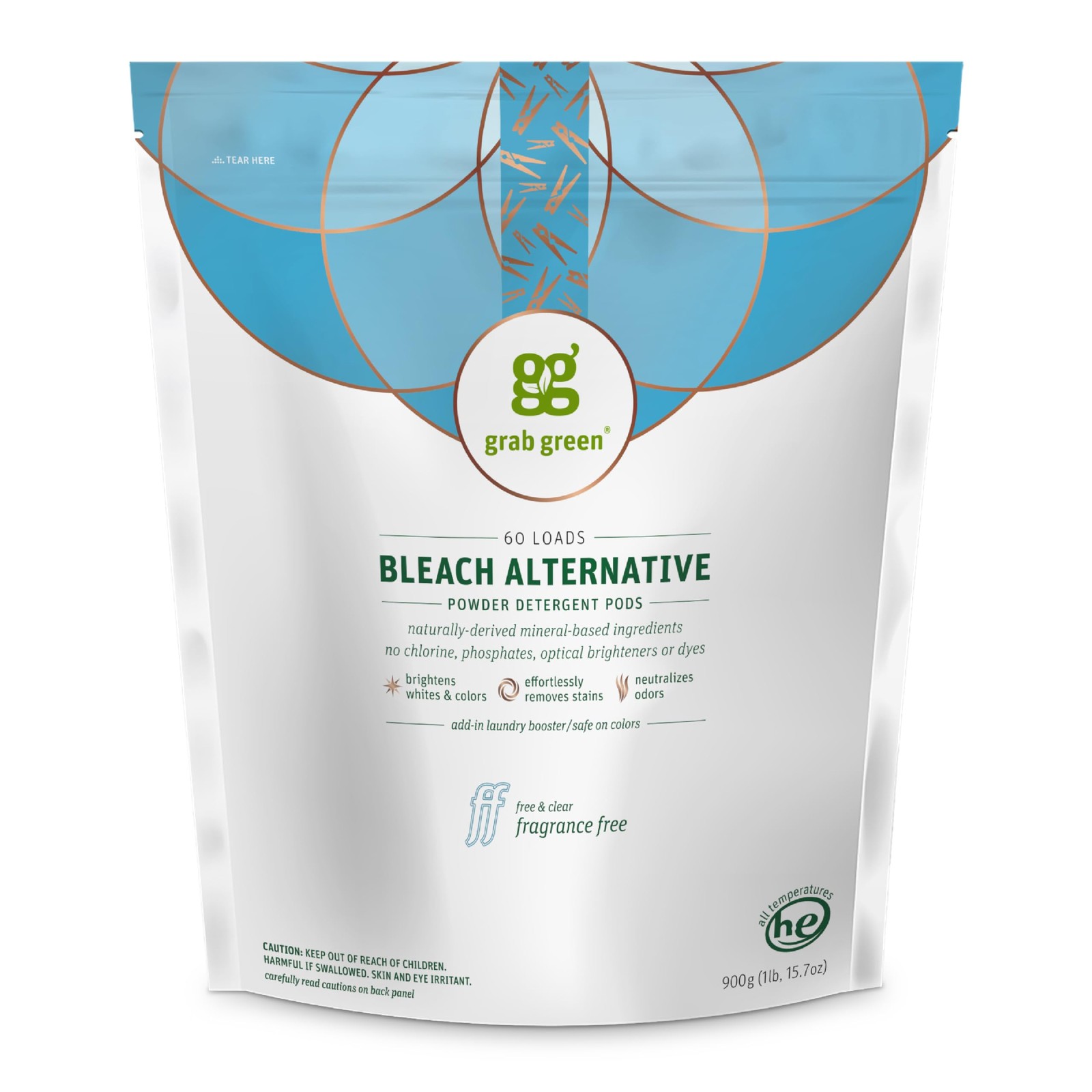 Grab Green Bleach Alternative Pods, 60 Count, 60 Count (Pack of 1), White
