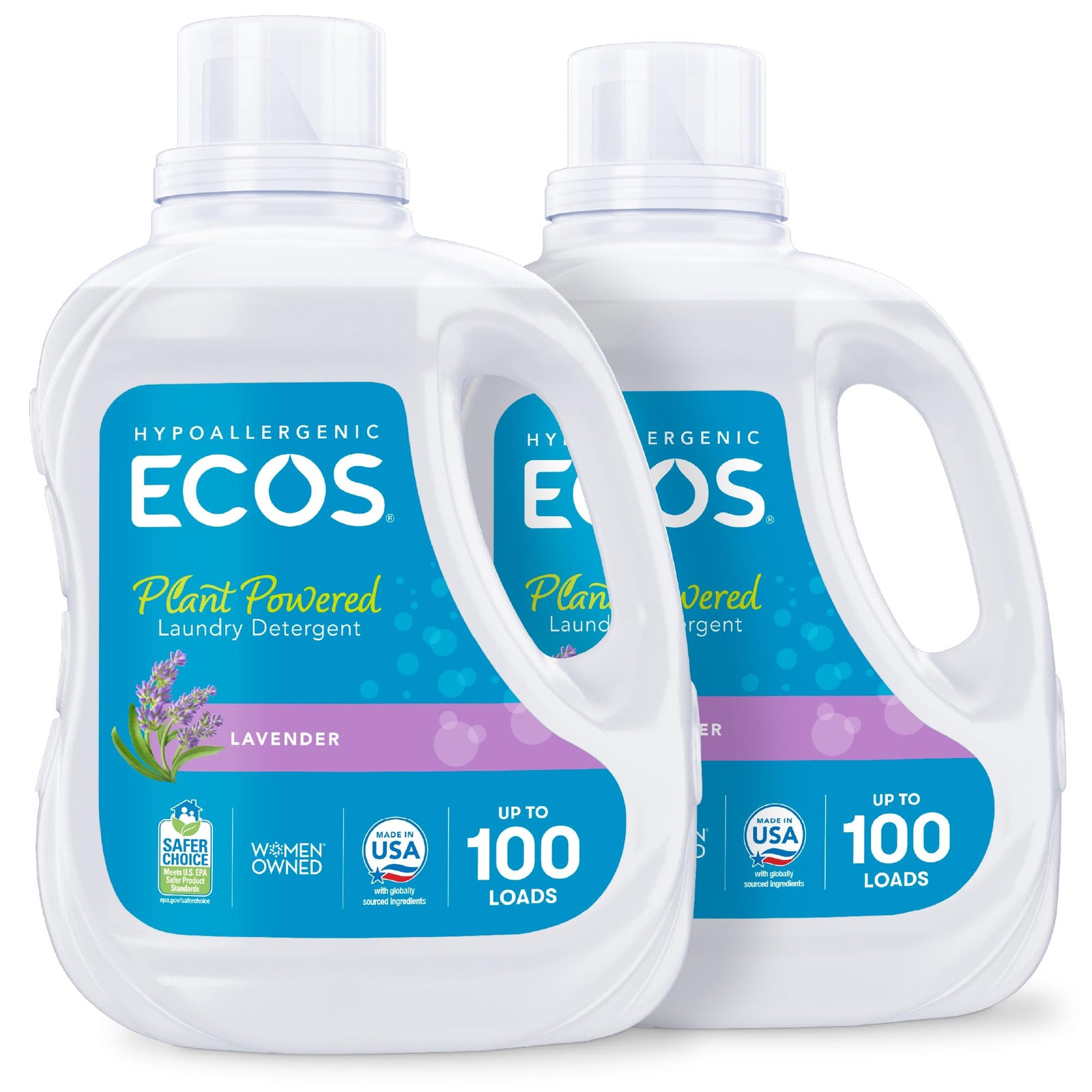 ECOS Lavender Laundry Detergent 100 Fl Oz 2 Pack Vegan Hypoallergenic Eco Fri…
