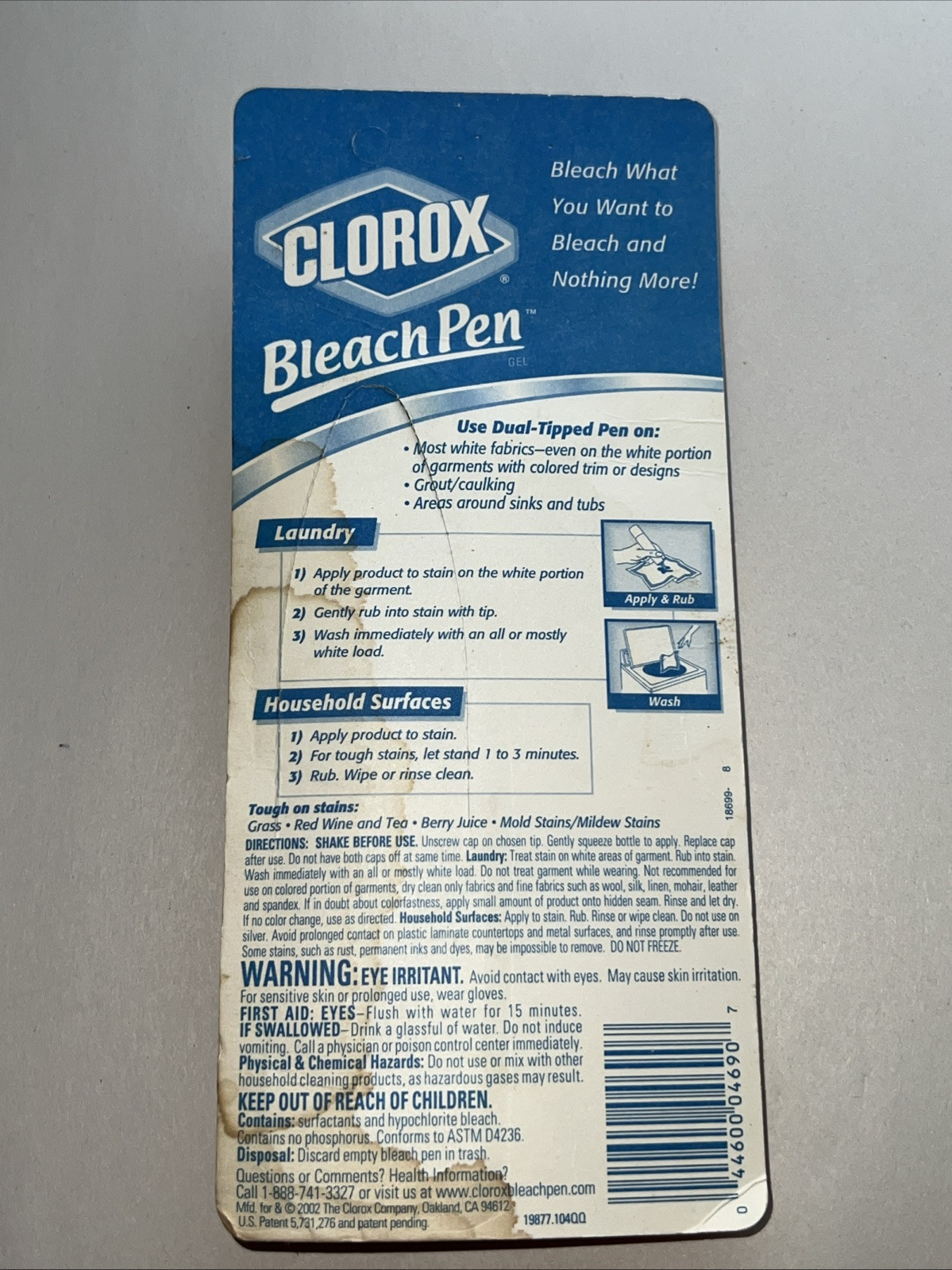 Origional Formula! HTF! Clorox Bleach Pen Gel for Whites 2oz/56g Stain Remover