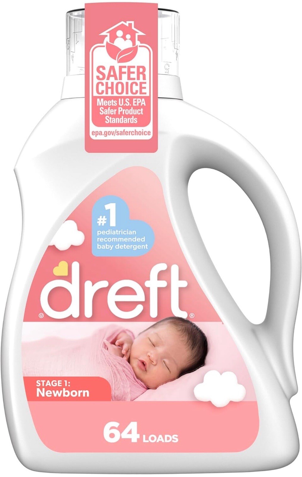 Dreft Stage 1: Newborn Baby Liquid Laundry Detergent, 64 loads