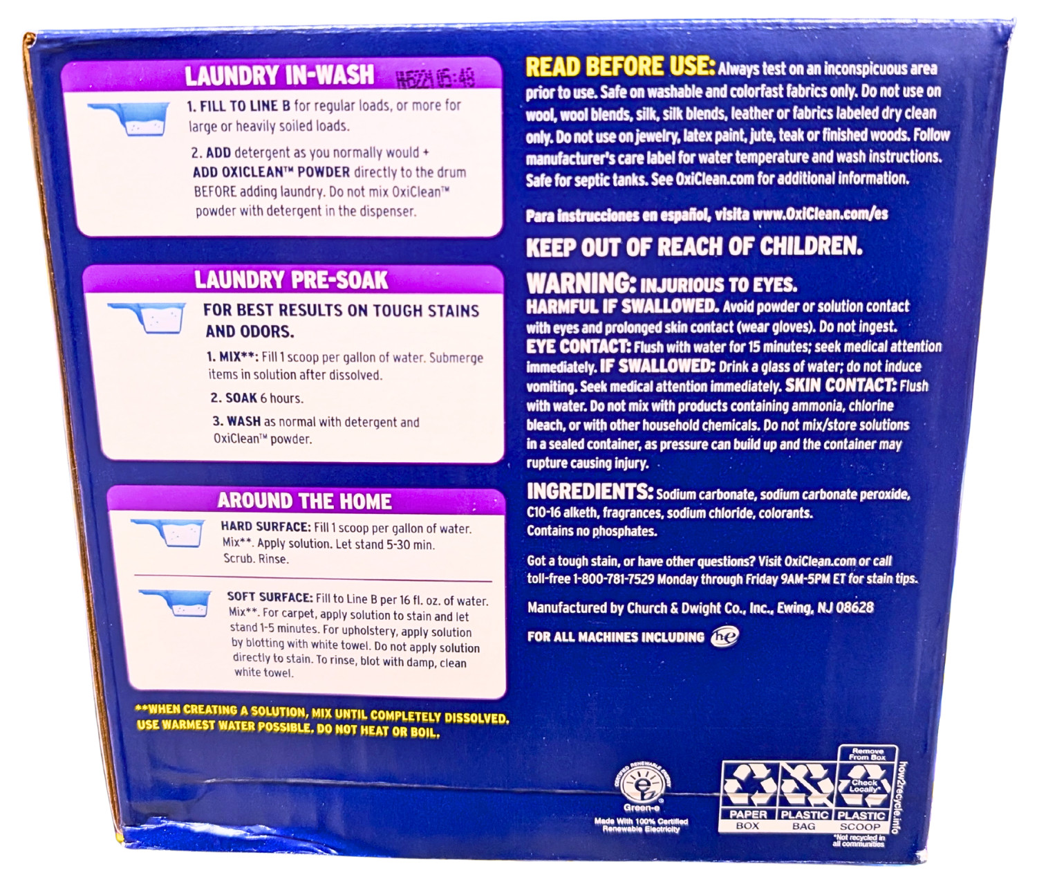 OxiClean Odor Blasters Powder Odor & Stain Remover Max Efficiency 11 lbs