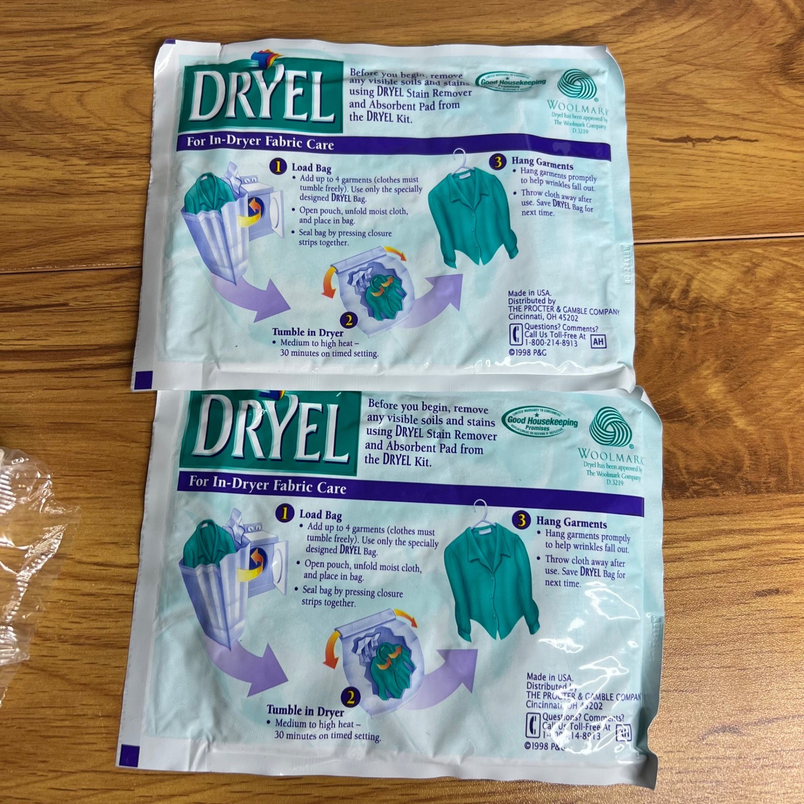 Dryel Fabric Care Kit Stain Remover 4.2 oz Dryer Cloths Absorbent Pads Vintage