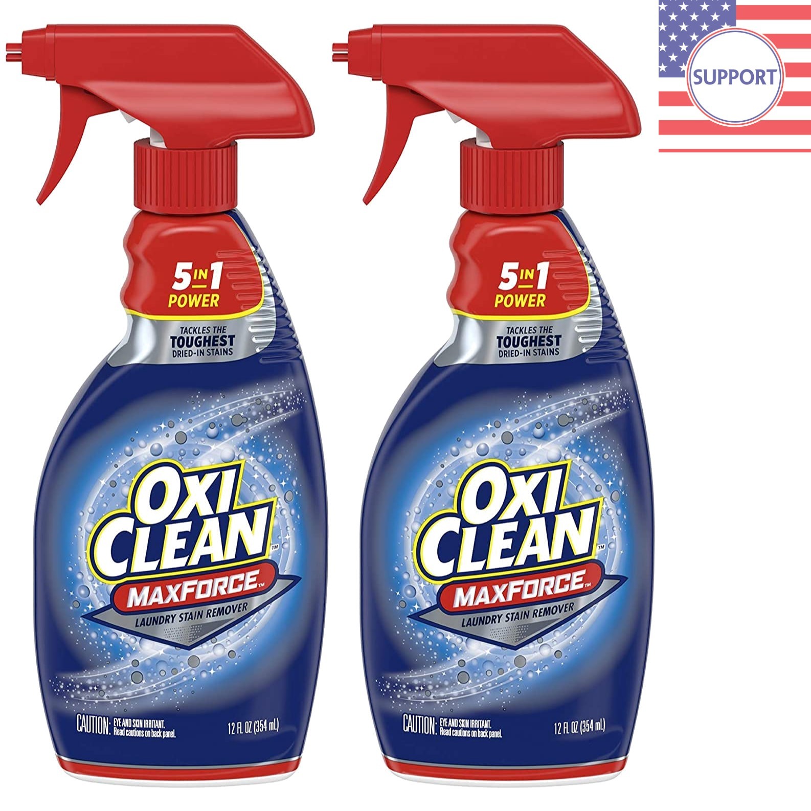 Max Force Concentrated Power Stain Remover Spray, 12 oz – Fragrance-Free 2 Pack