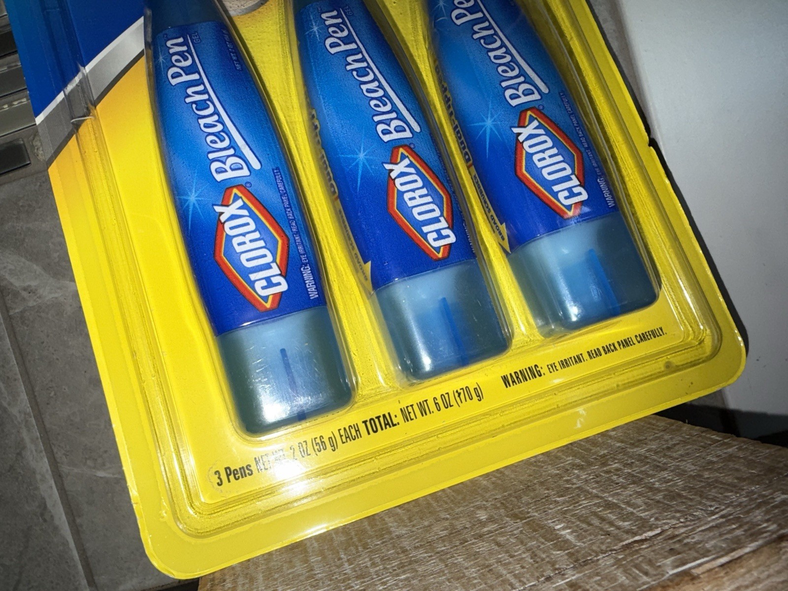 Clorox Bleach Gel Pens (3-Pack) Laundry Kitchen Bathroom 2 Oz Each -New/Sealed