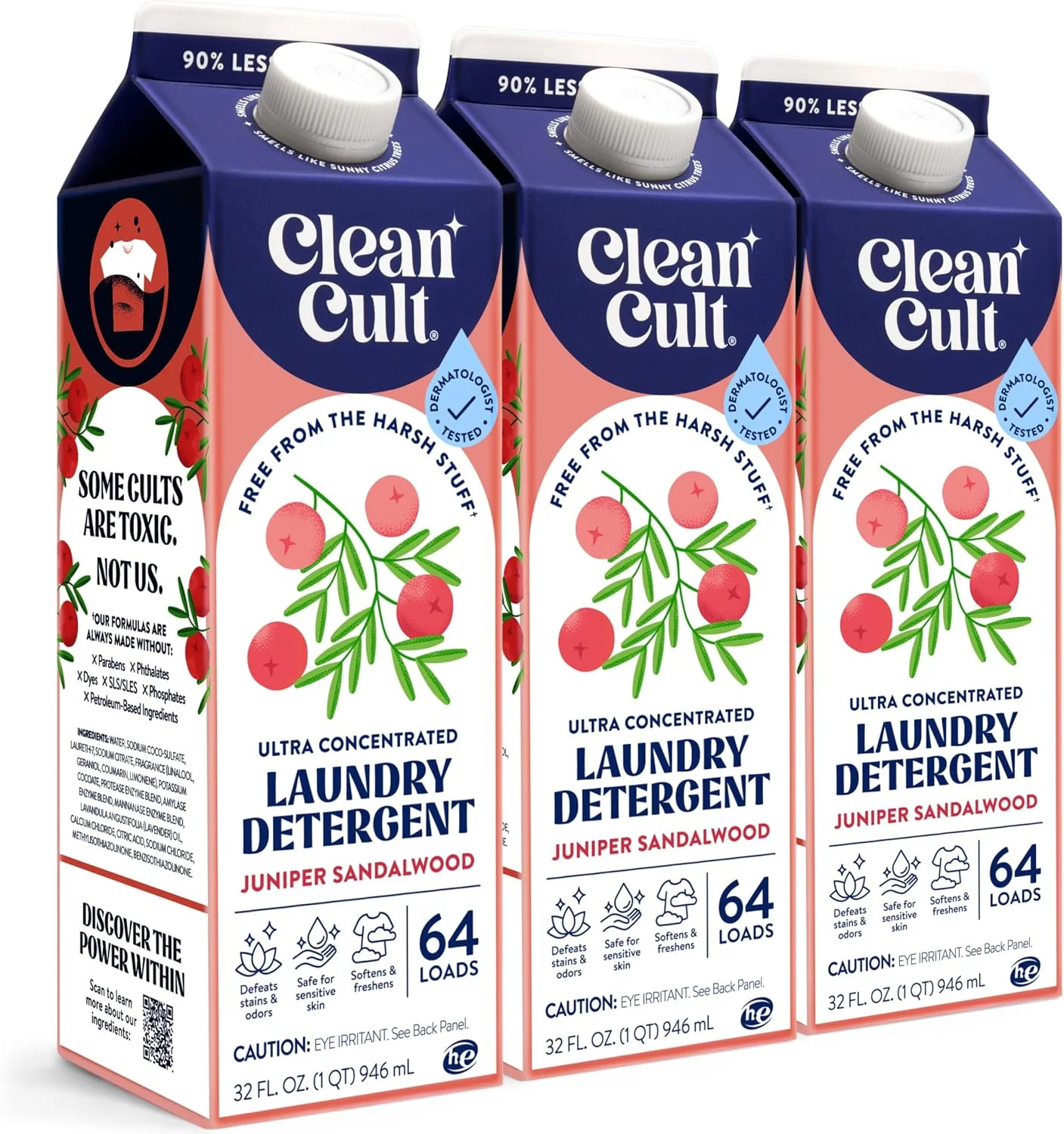 Ultra Concentrated Liquid Laundry Detergent Soap, 192 loads (96 oz), Long Lastin