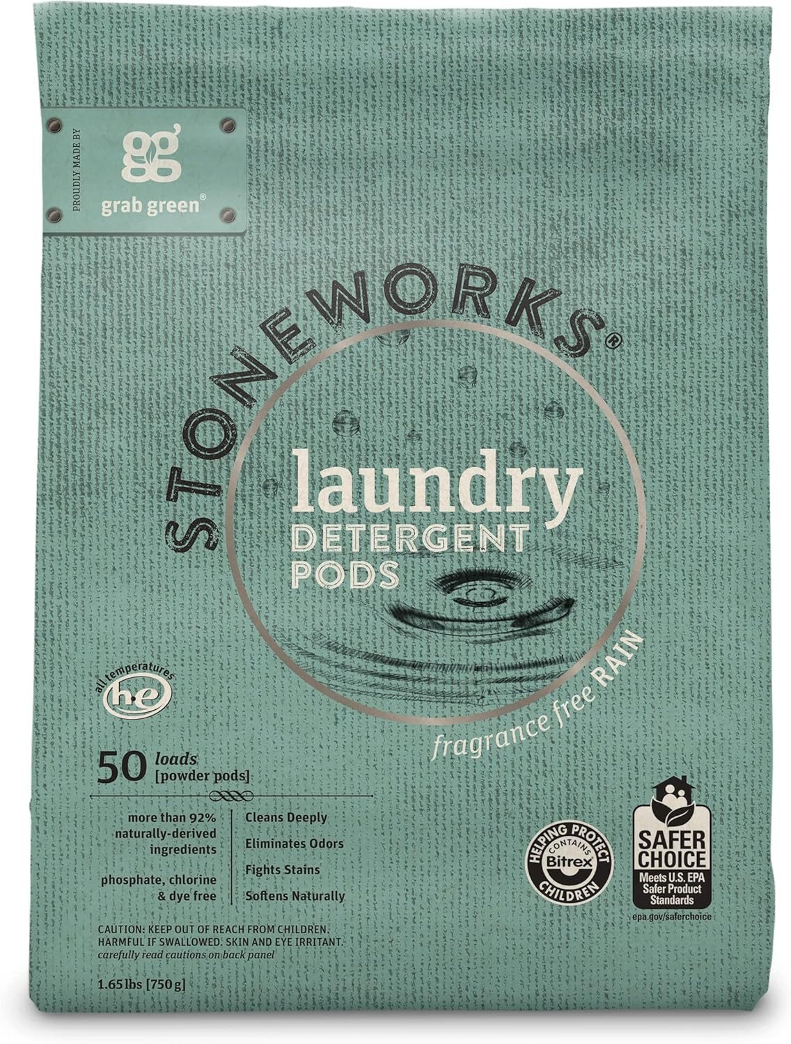 Stoneworks Laundry Detergent Pods, Powered by Naturally Derived Plant & Mineral-