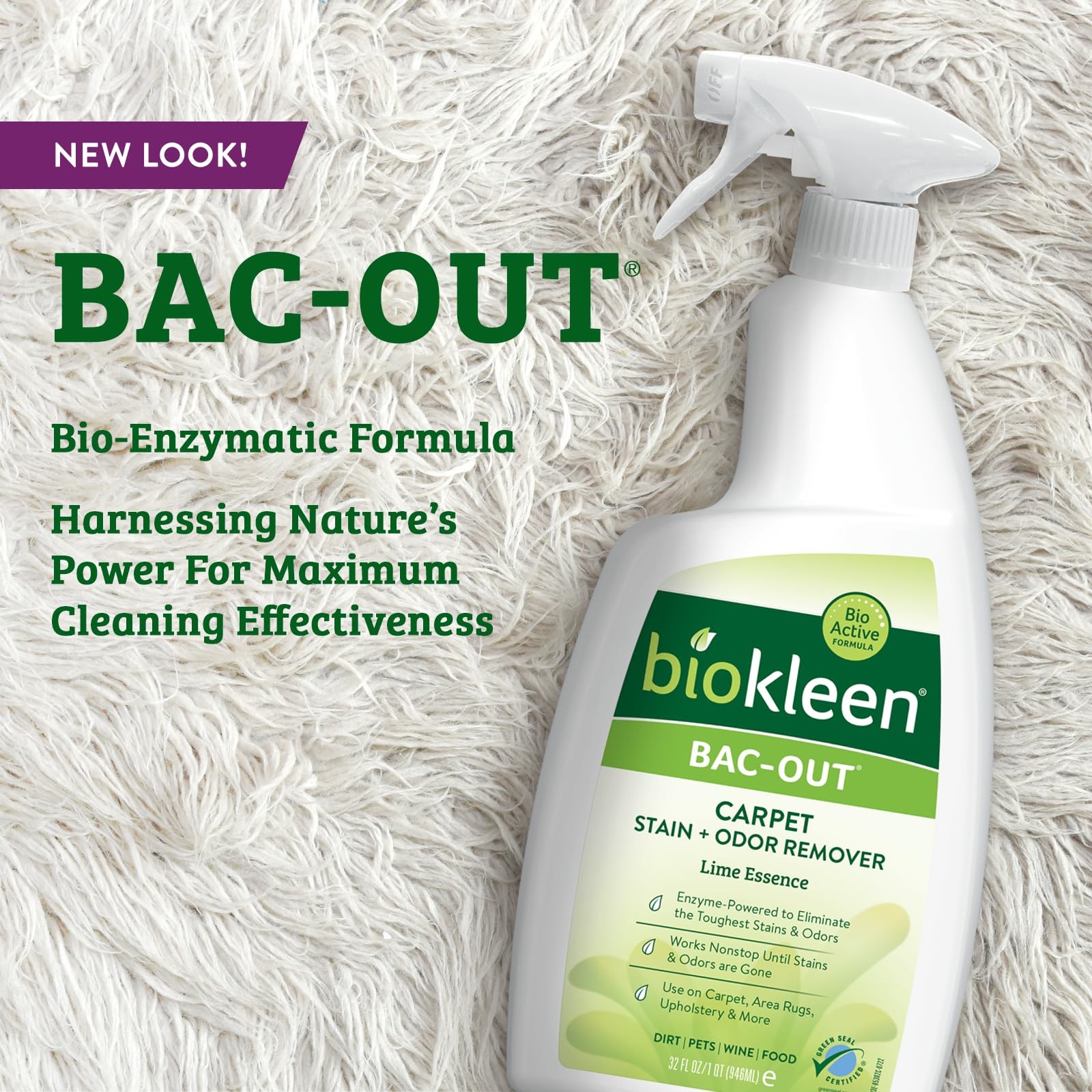 Biokleen Bac-Out 32 Fl Oz Spray (Pack of 1), Stain+odor Remover Foam