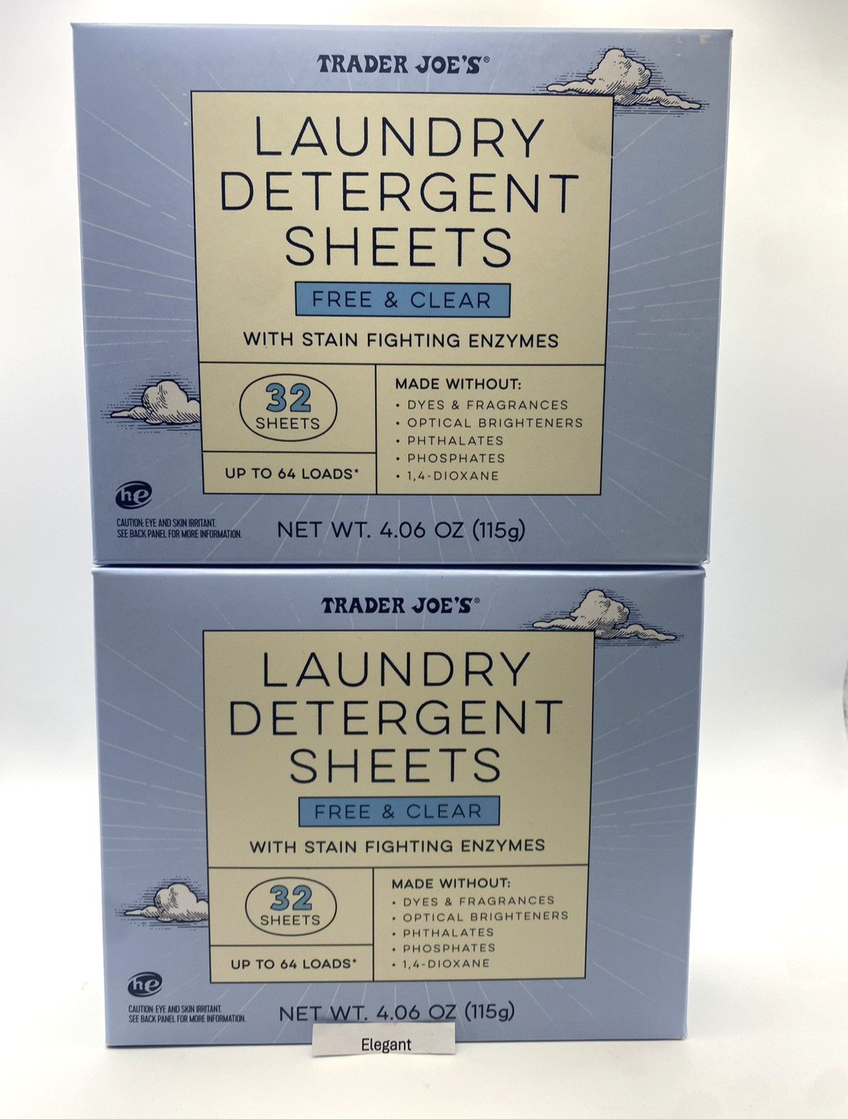 2 Boxes Trader Joe’s Laundry Detergent Sheets (128 Loads) Eco-Friendly