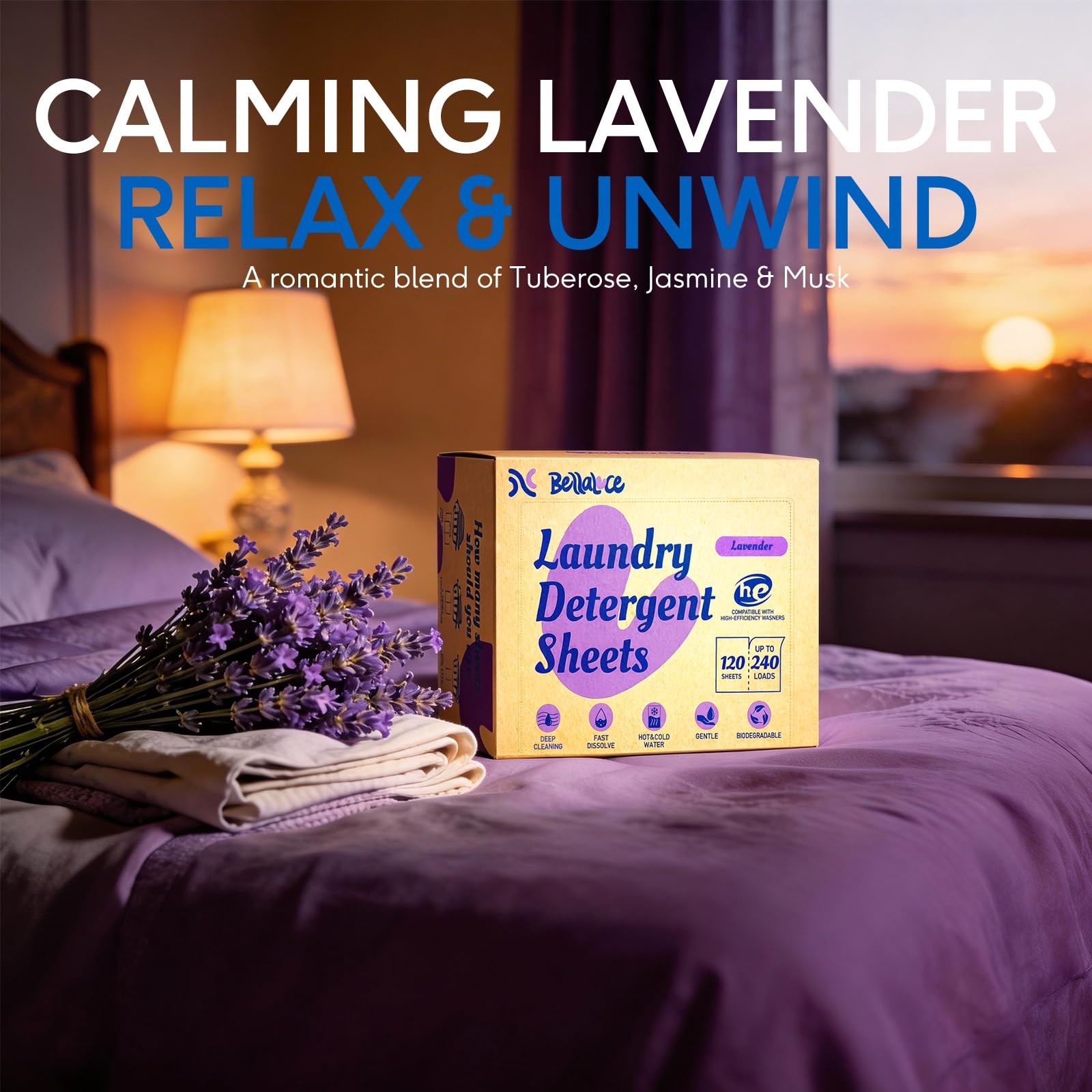 Laundry Detergent Sheets – 240 Loads Girls Lavender Laundry Sheets for Dorm,C…