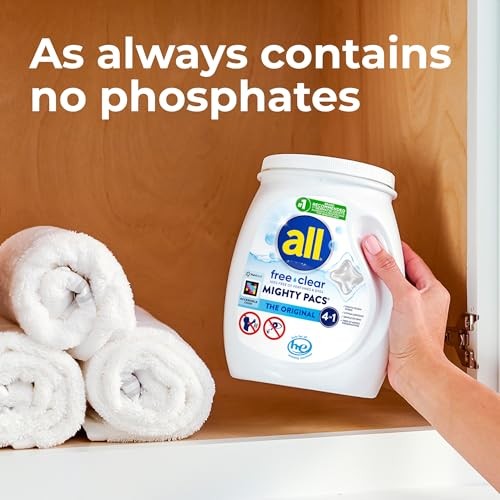 all Free Clear Mighty Pacs Laundry Detergent 60 Count Hypoallergenic Unscented