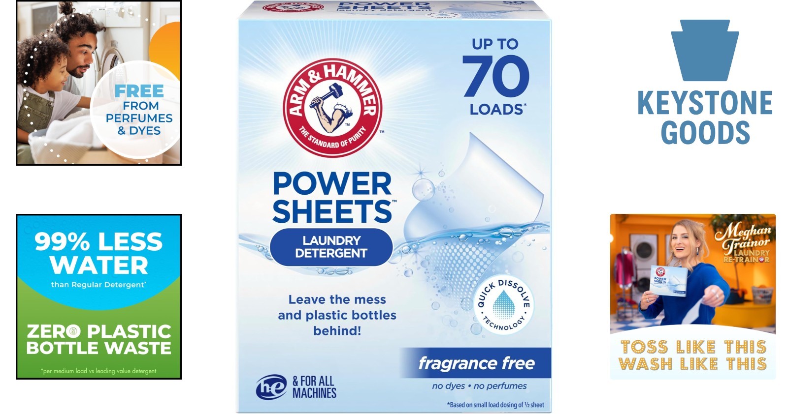 Power Sheets Fragrance-Free Laundry Detergent Sheets – 35 Count