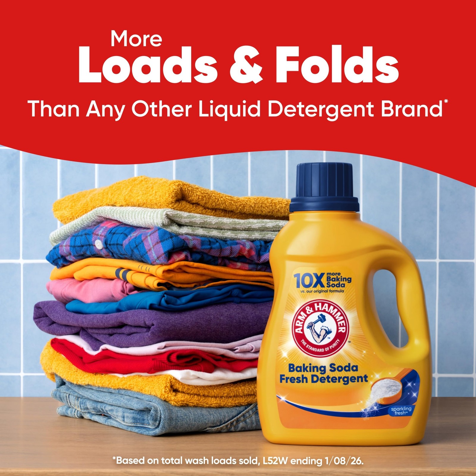 ARM & HAMMER Baking Soda Fresh Liquid Laundry Detergent 110 Fl Oz (Pack of 1)