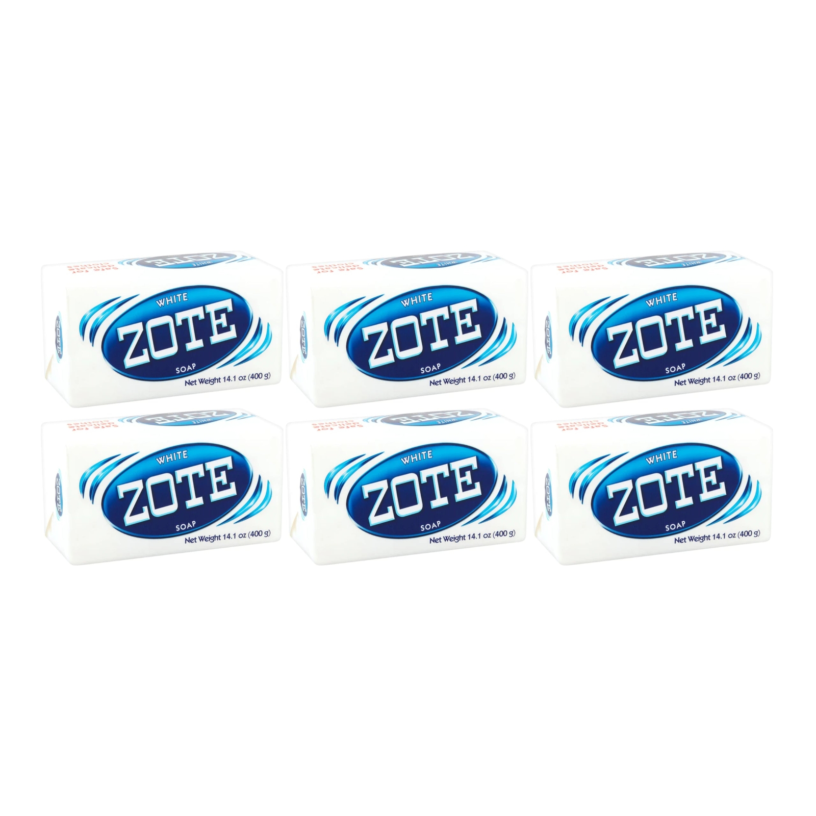 White Zote Laundry Bar Soap, 14.1oz (400g) (Pack of 6)