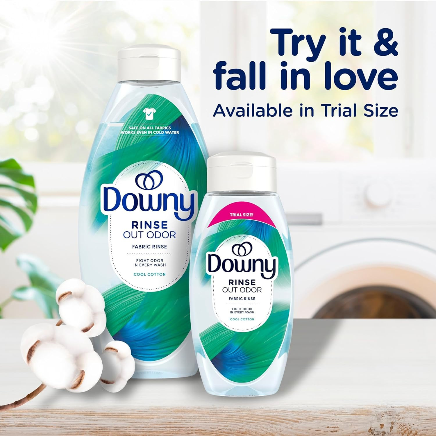 Rinse Laundry Odor Remover, Cool Cotton Scent, 48 Fl Oz, Fabric Softener and Lau